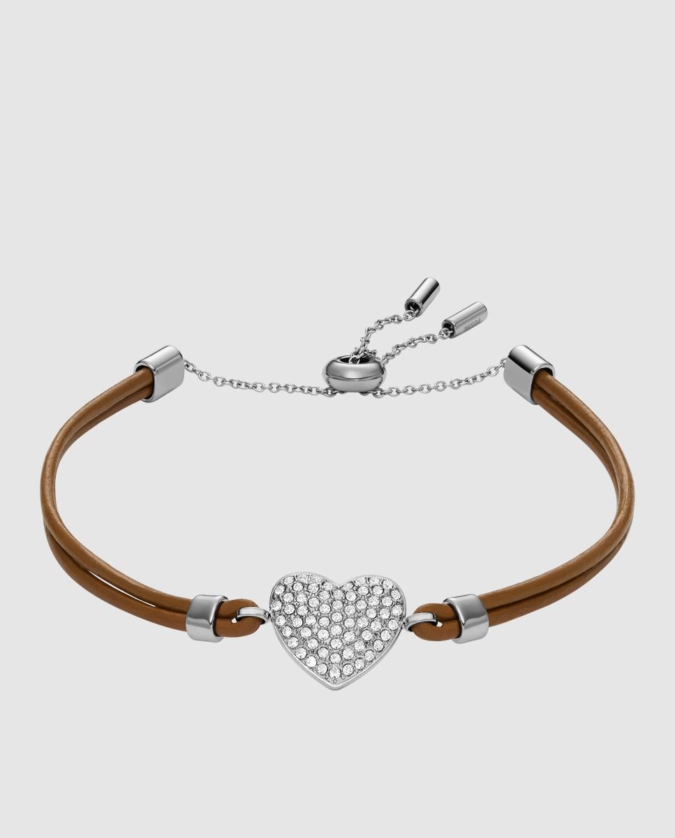 Imagen 0 de Pulsera de correa de mujer sutton glitz heart confeccionada en piel Plata