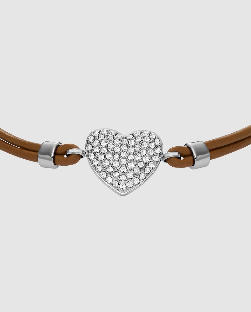 Pulsera de correa de mujer sutton glitz heart confeccionada en piel - Fossil - Plata Plata-2