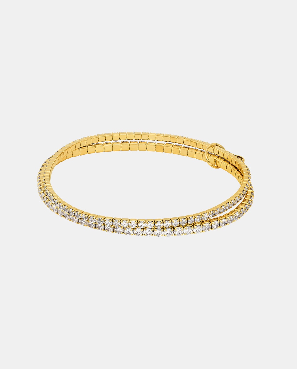 Pulsera tennis doble de mujer de michael kors de latón chapado en oro - Dorado Dorado-1