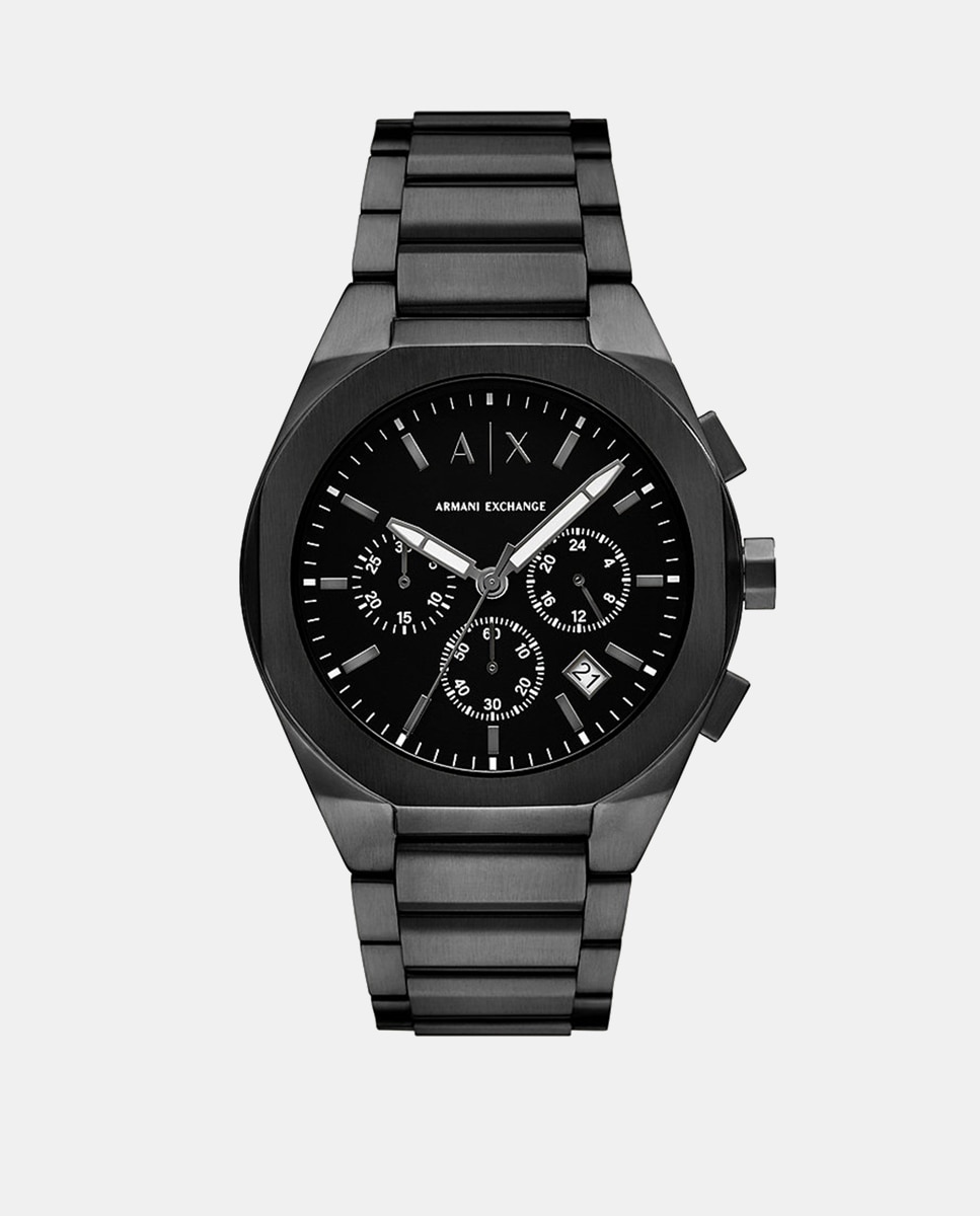 Imagen 1 de Reloj de hombre armani exchange sync de acero inoxidable con cronógrafo Negro