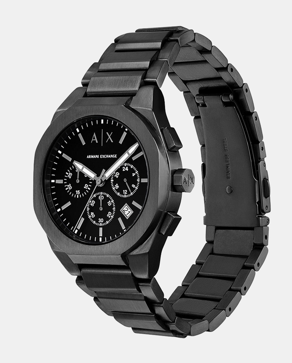 Imagen 4 de Reloj de hombre armani exchange sync de acero inoxidable con cronógrafo - Negro Negro