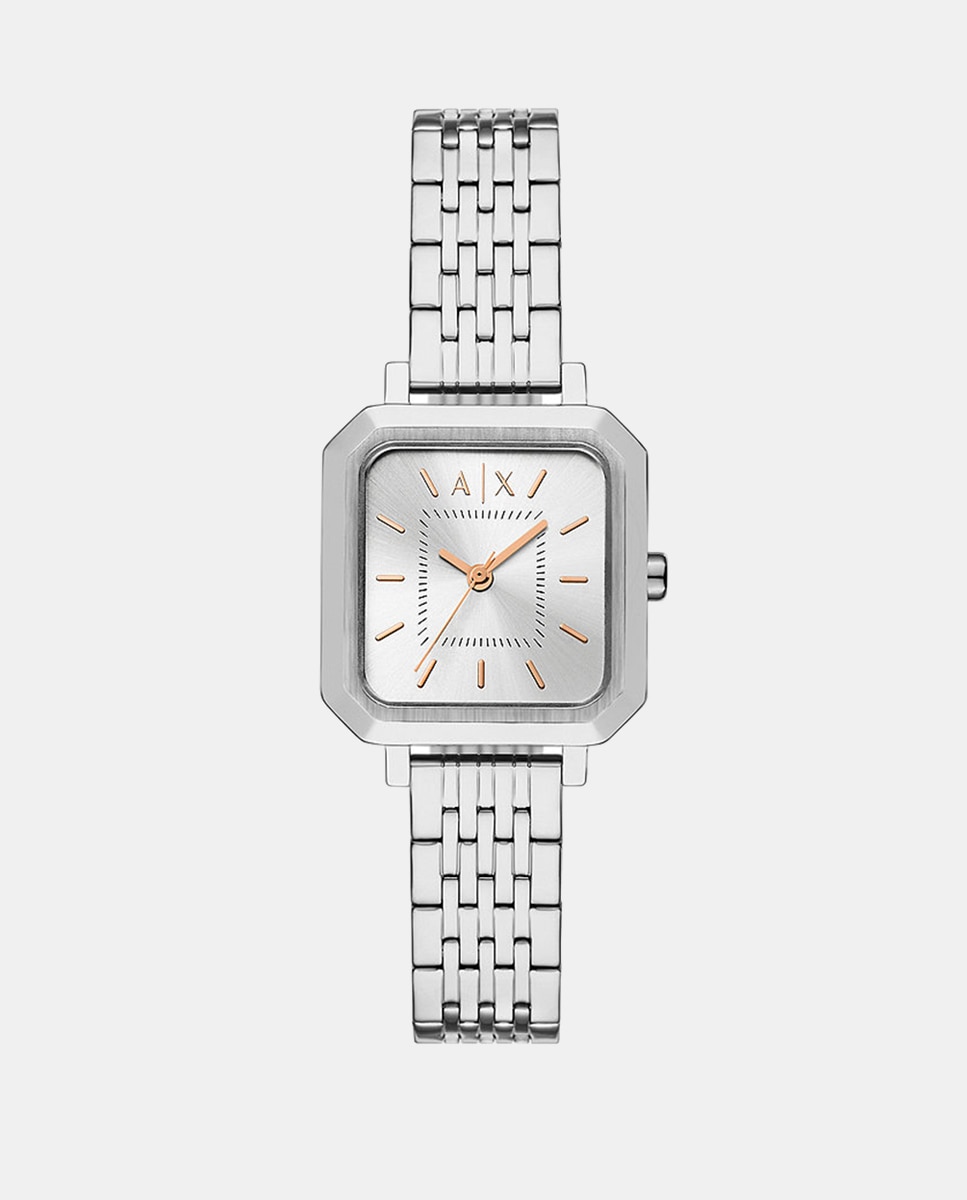 Reloj de mujer armani exchange de acero inoxidable con tres agujas - Plateado Plateado-1