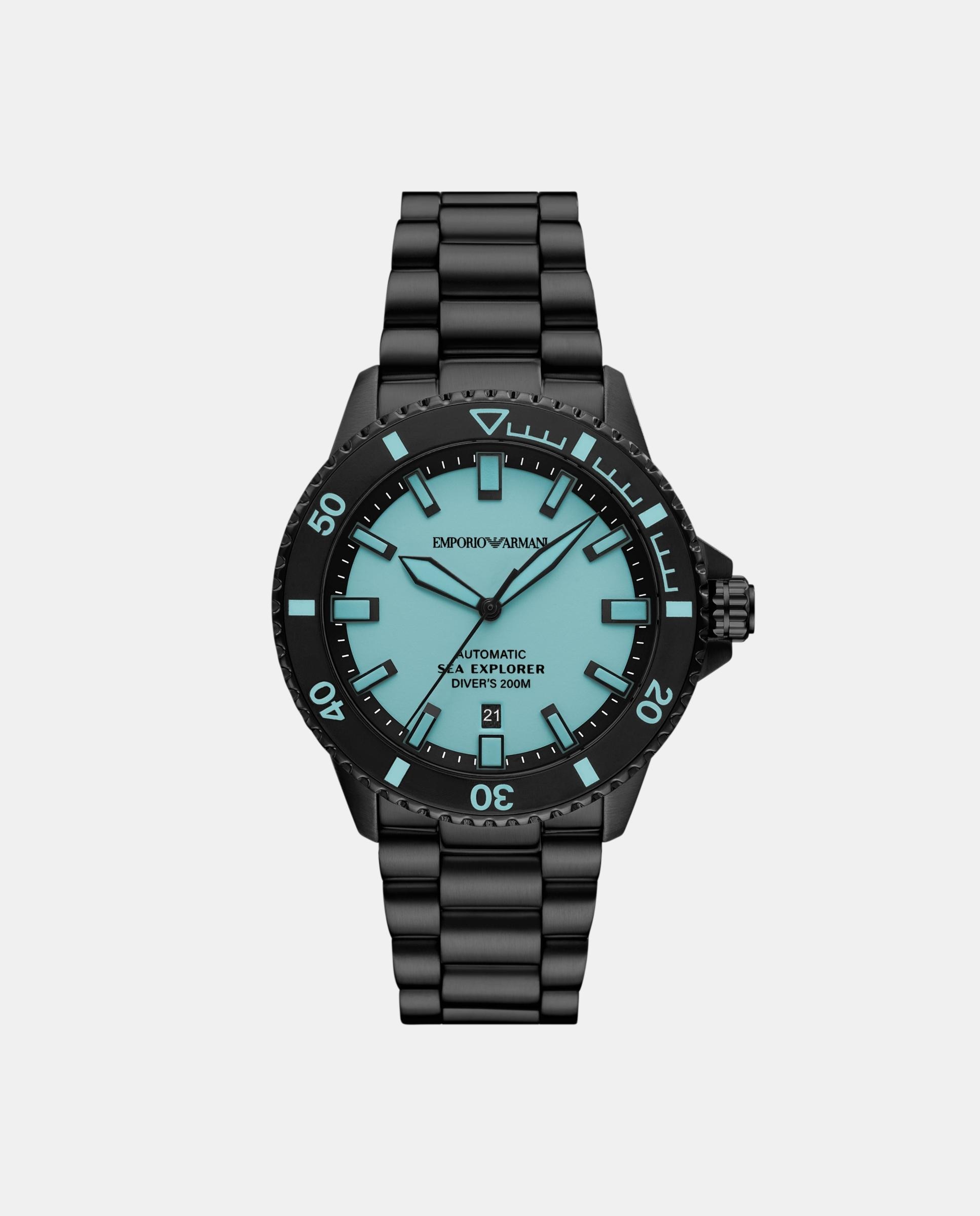 Reloj automático de hombre sea explorer ar60084 con fecha - Emporio Armani - Negro Negro-1