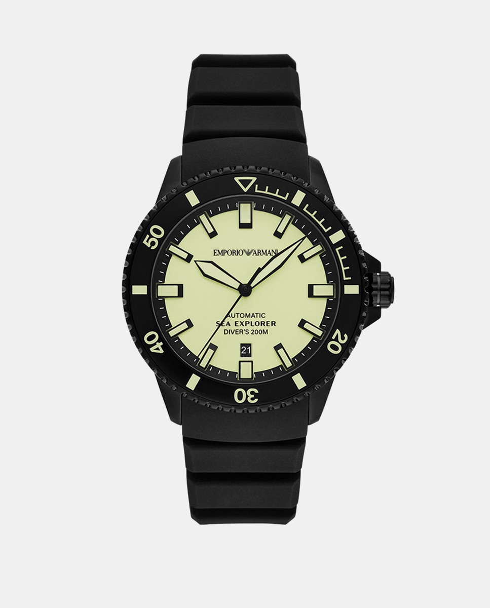 Reloj automático de hombre ar60085 con cierre de hebilla - Emporio Armani - Negro Negro-1