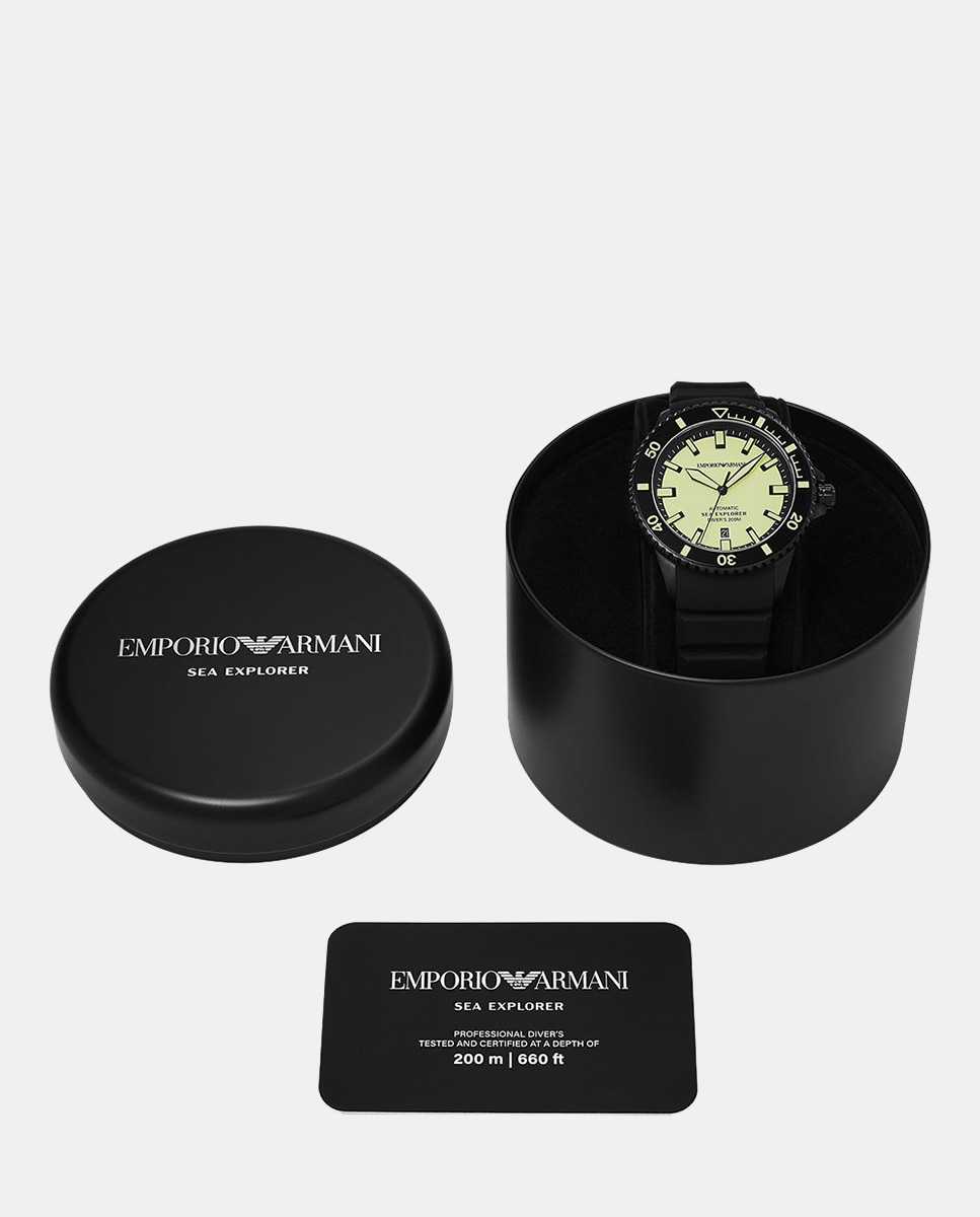 Reloj automático de hombre ar60085 con cierre de hebilla - Emporio Armani - Negro Negro-5