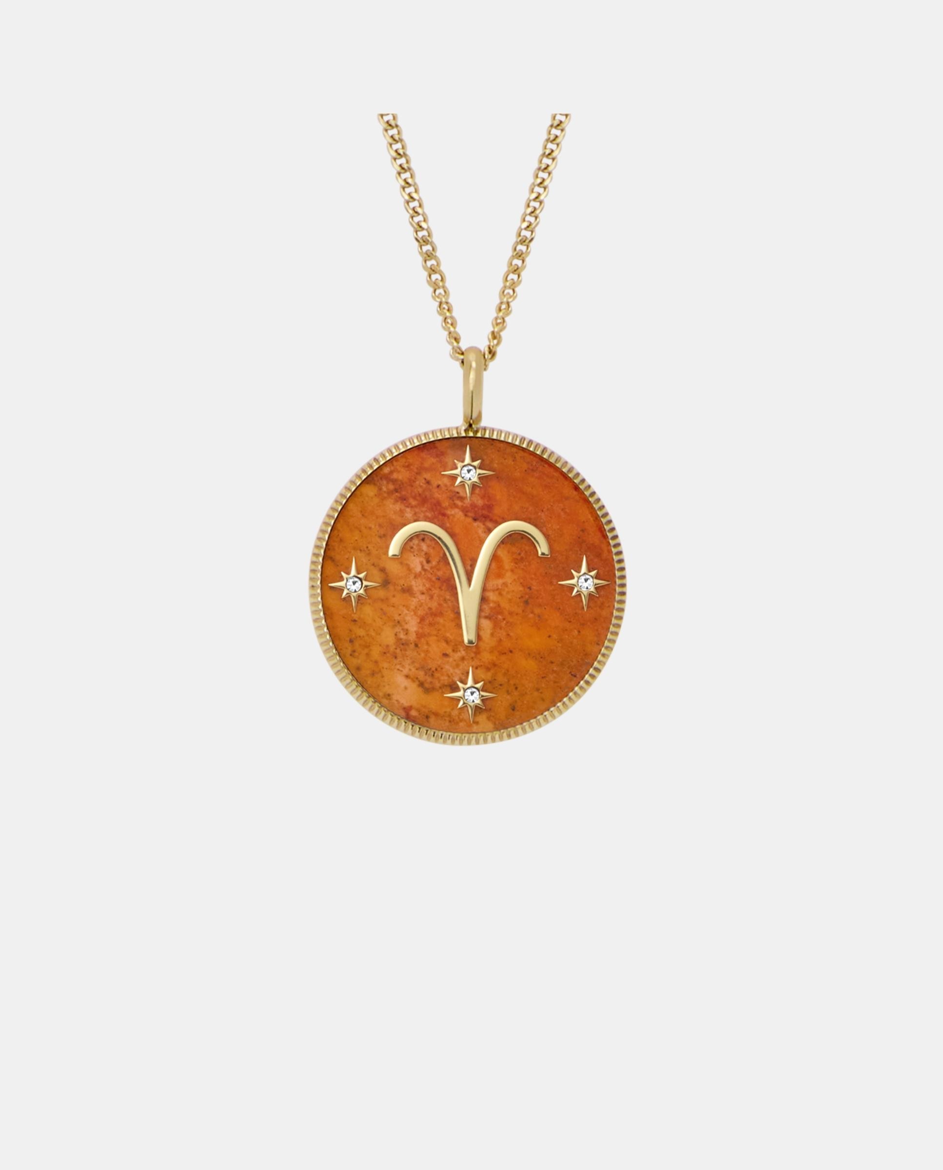 Imagen 0 de Cadena con colgante sutton zodiac aries de acero inoxidable Rojo