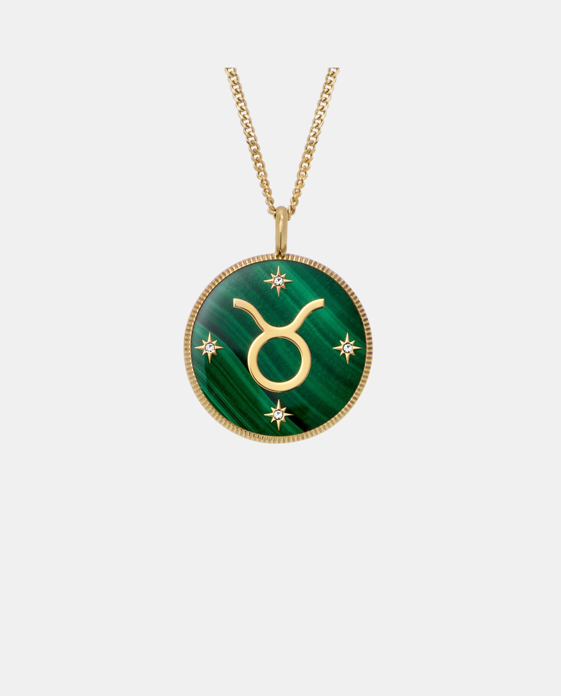 Cadena con colgante sutton zodiac tauro con colgante de acero inoxidable - Fossil - Verde Verde-1