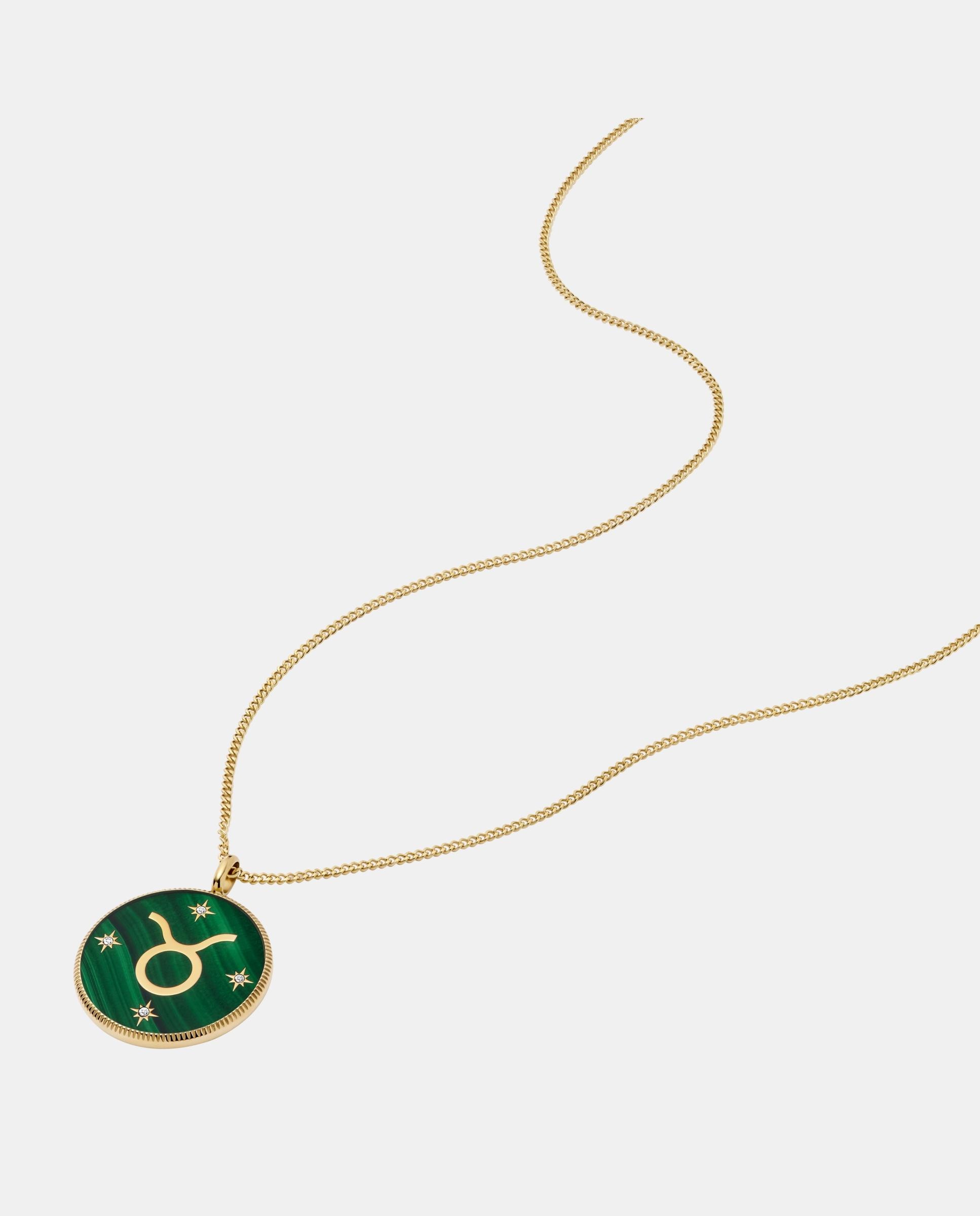 Cadena con colgante sutton zodiac tauro con colgante de acero inoxidable - Fossil - Verde Verde-2