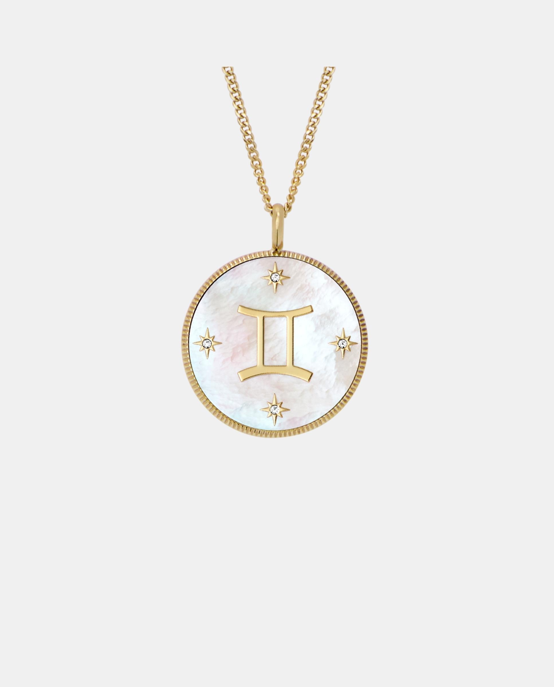 Cadena con colgante sutton zodiac géminis con colgante de acero inoxidable - Fossil - Blanco Blanco-1