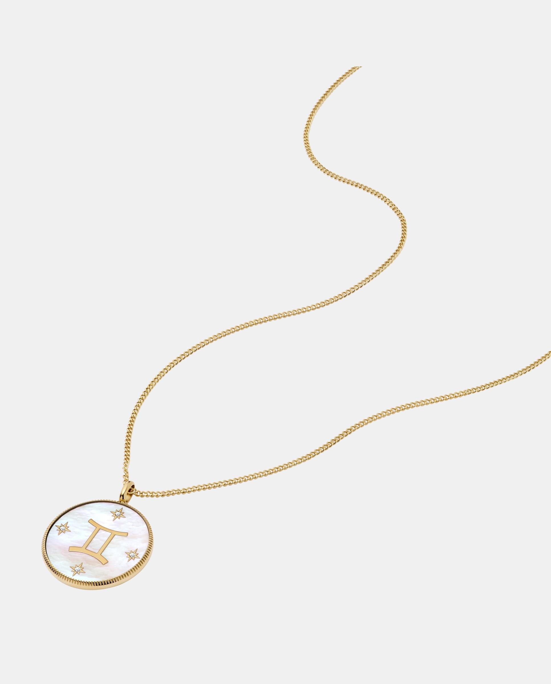Cadena con colgante sutton zodiac géminis con colgante de acero inoxidable - Fossil - Blanco Blanco-2