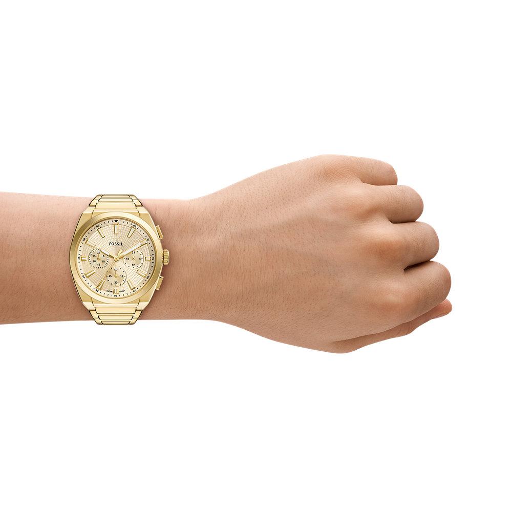 Reloj de hombre everett fs6119 chrono de acero - Fossil - Dorado Dorado-5