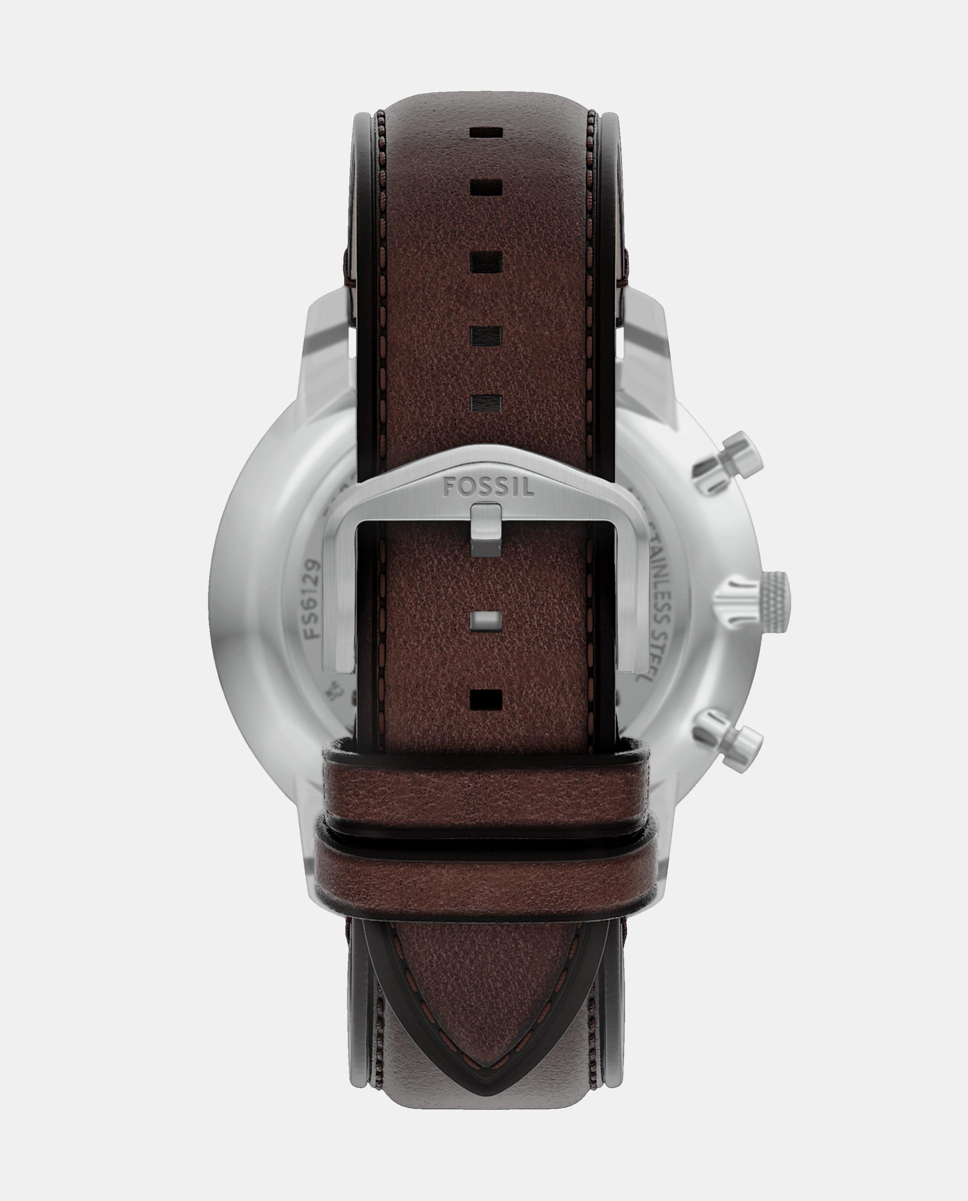 Reloj de hombre neutra con cronógrafo de piel - Fossil - Plateado Plateado-2