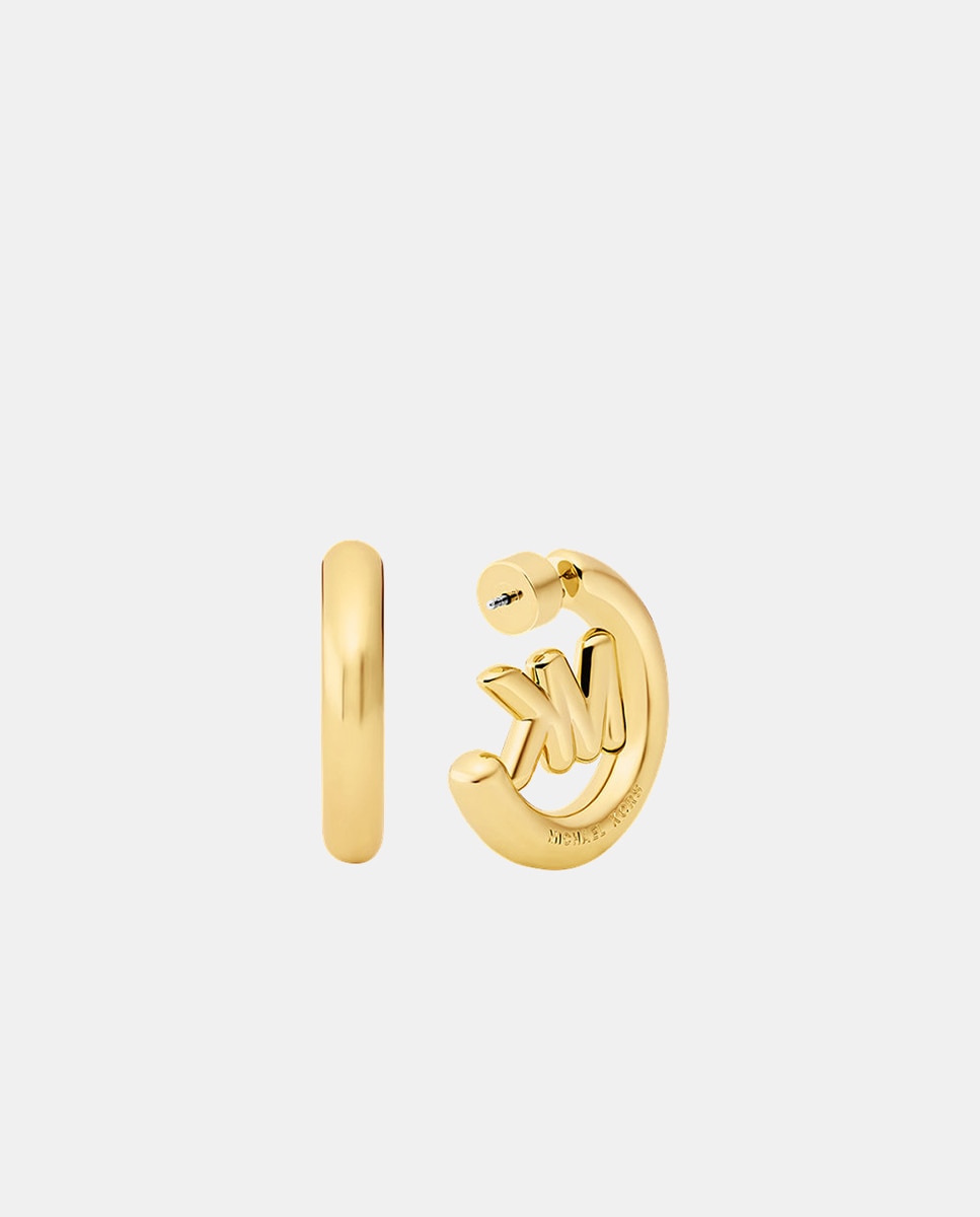 Imagen 0 de Pendientes de aro de mujer de michael kors con logotipo Dorado