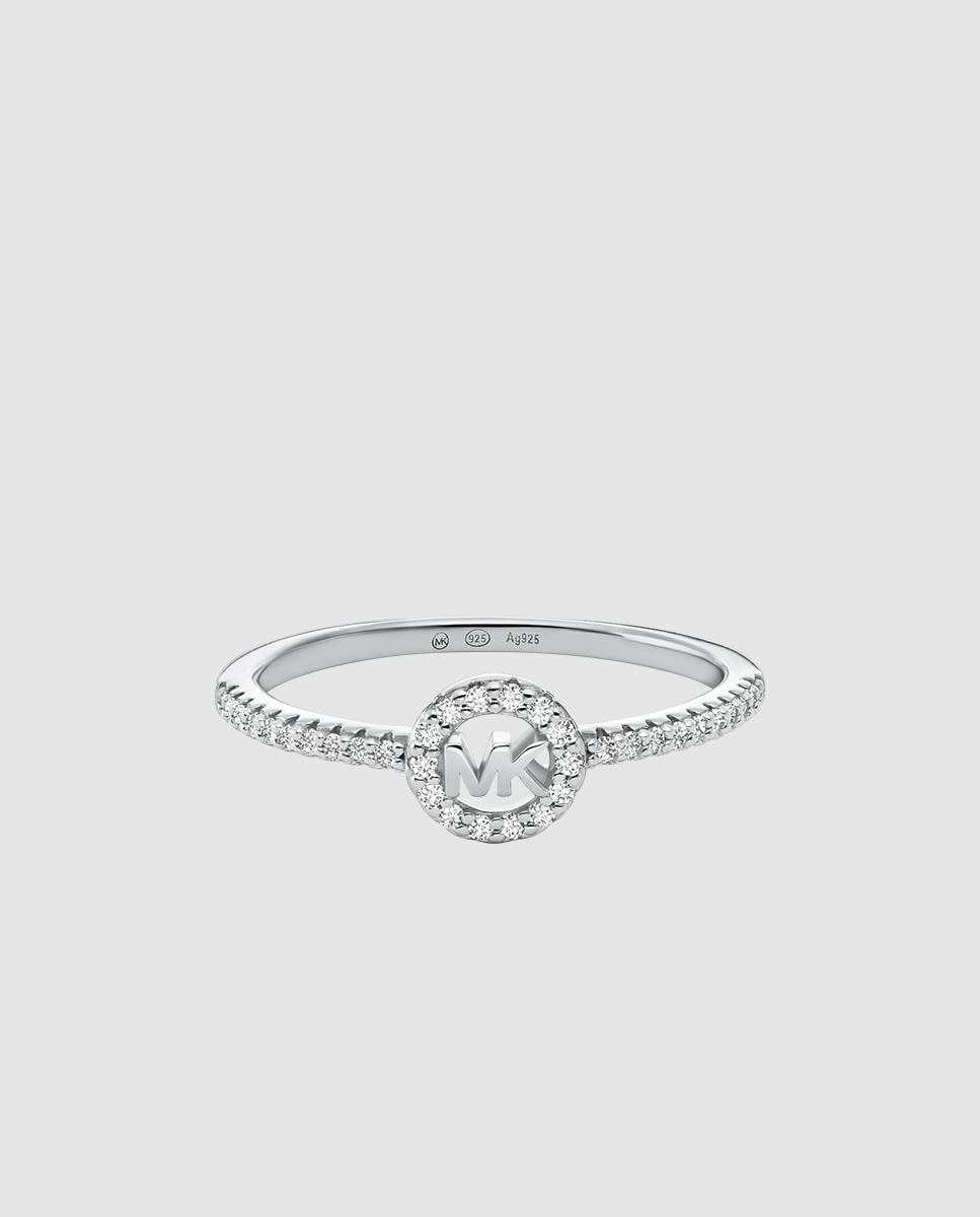 Anillo de mujer mkc1829040 con logotipo y cristales de plata de ley - Michael Kors - Plateado Plateado-1