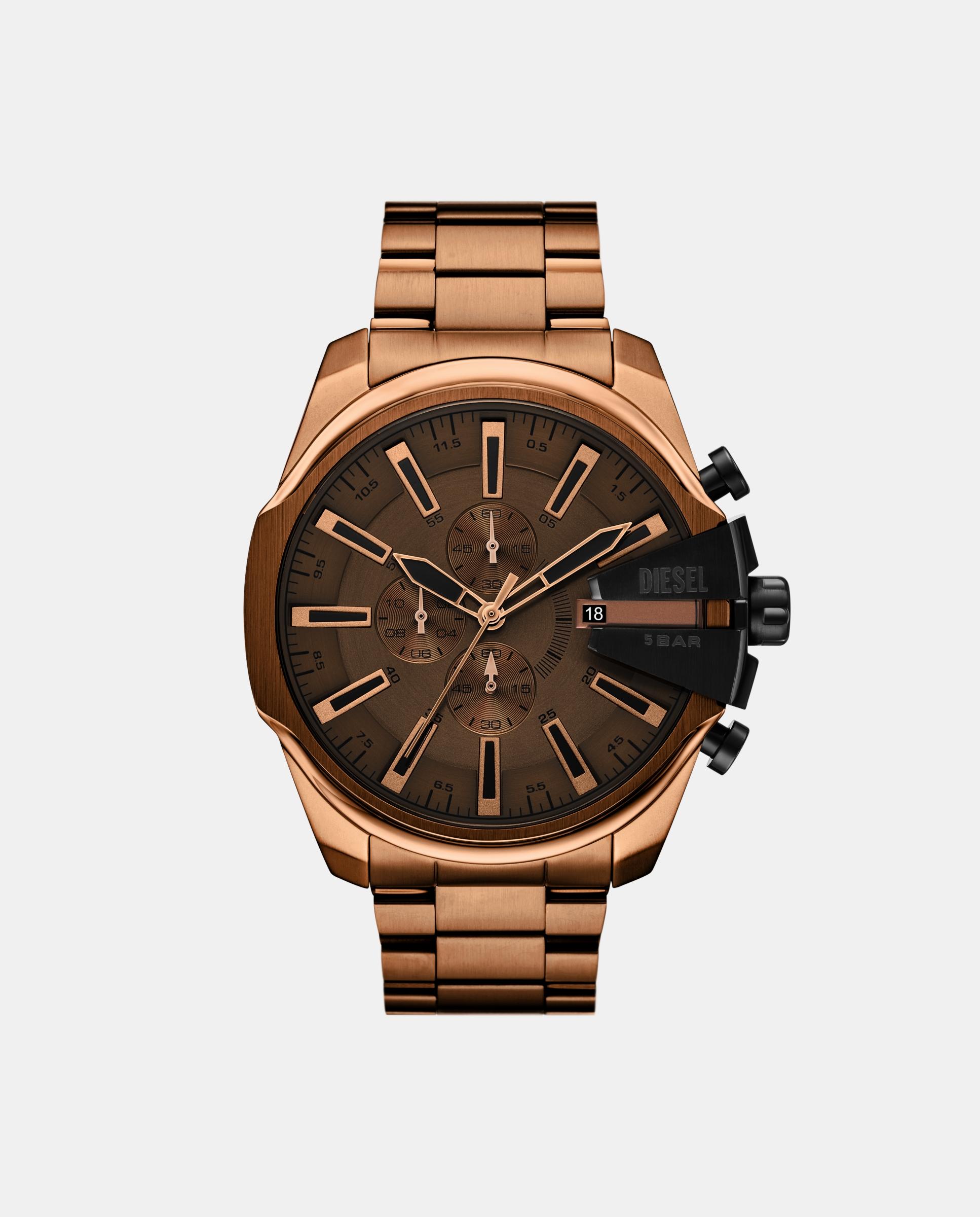 Imagen 0 de Reloj de hombre mega chief slim dz4697 de acero inoxidable con cronógrafo Marrón