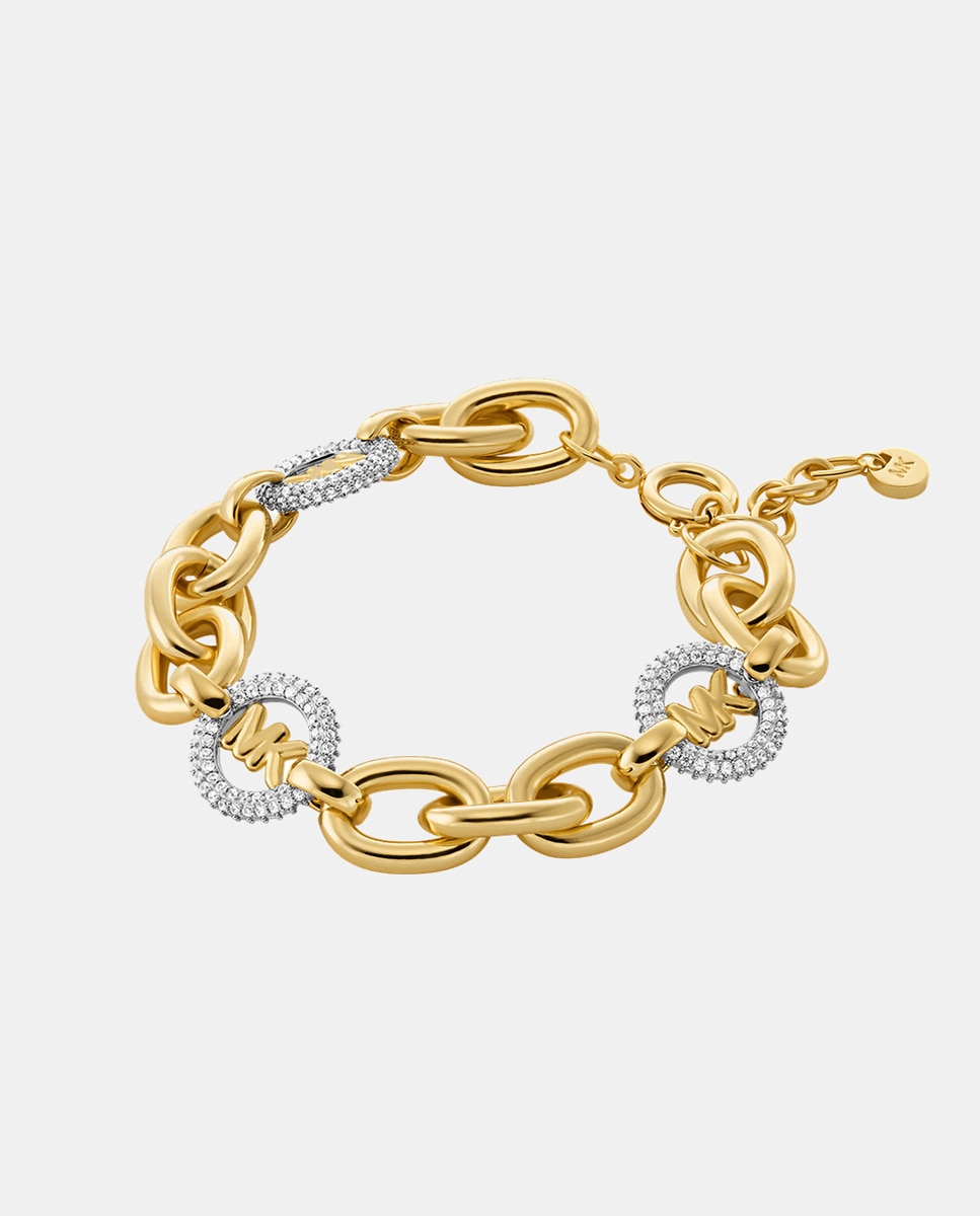 Pulsera de cadena de mujer michael kors con logo de pavé - Dorado Dorado-1