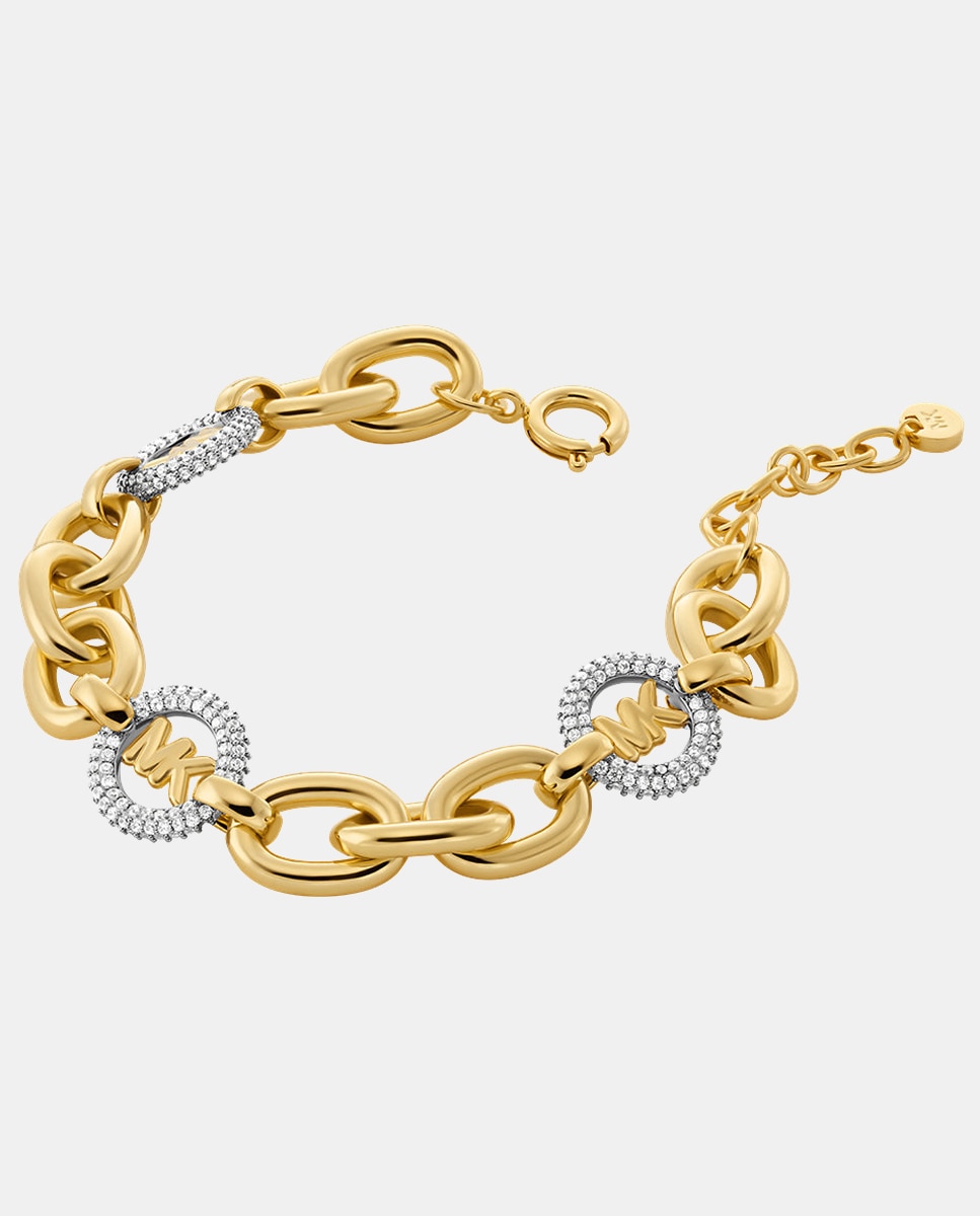 Pulsera de cadena de mujer michael kors con logo de pavé - Dorado Dorado-2