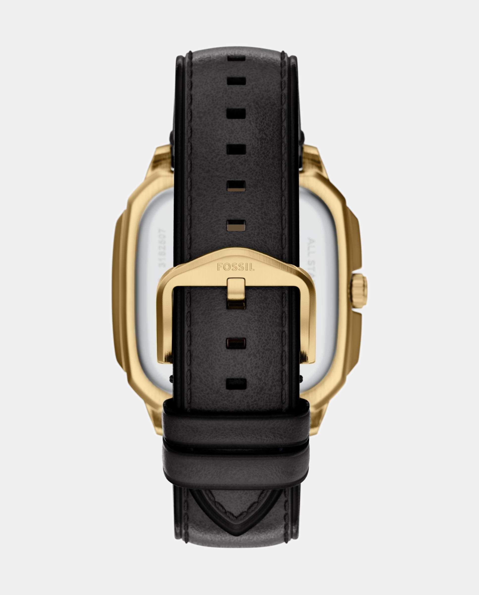 Reloj de hombre crosby de piel con tres agujas - Fossil - Dorado Dorado-2