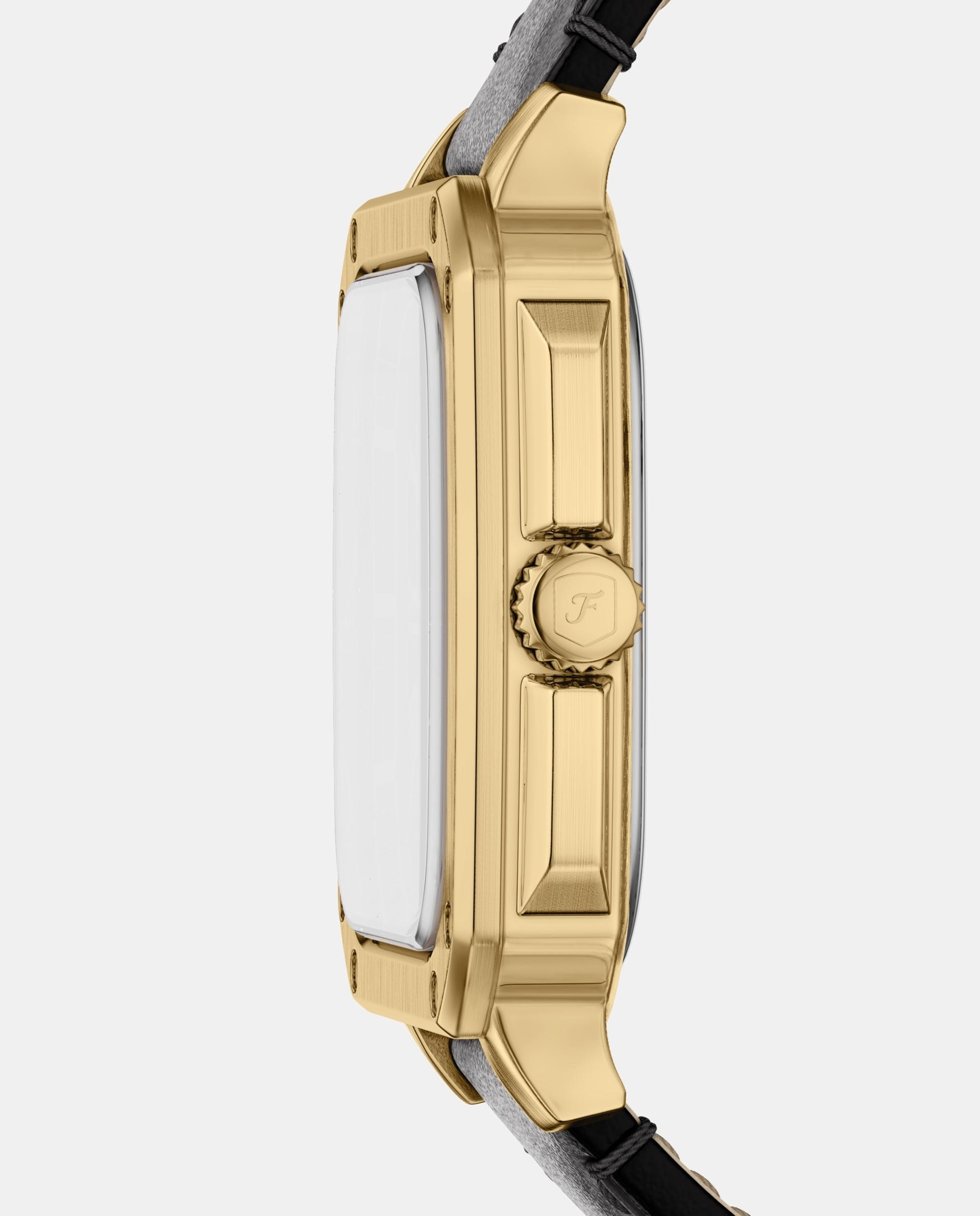 Reloj de hombre crosby de piel con tres agujas - Fossil - Dorado Dorado-3