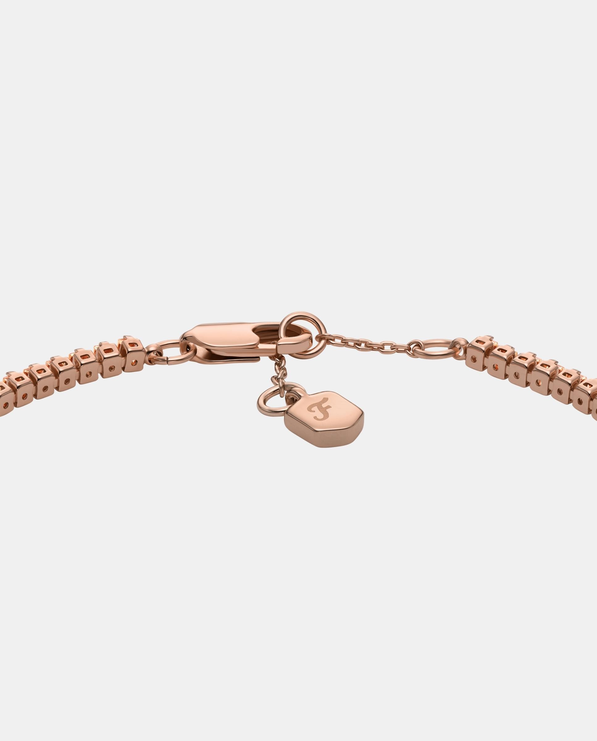 Imagen 3 de Pulsera tennis de mujer ellis ja7294791 de latón y circonita cúbica - Fossil - Dorado Dorado