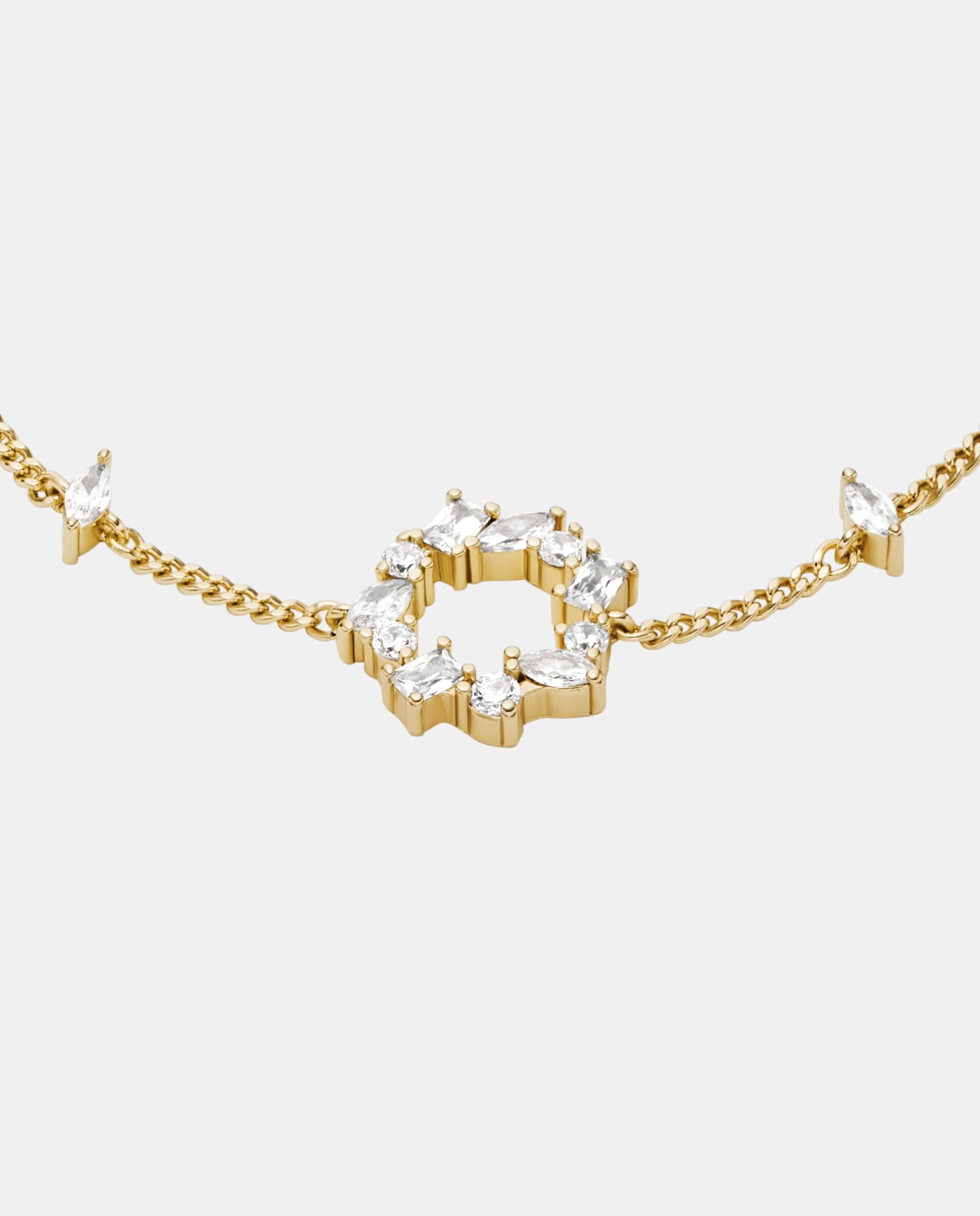 Imagen 2 de Pulsera de cadena de mujer ellis ja7296710 de latón y circonita cúbica - Fossil - Cristal Cristal