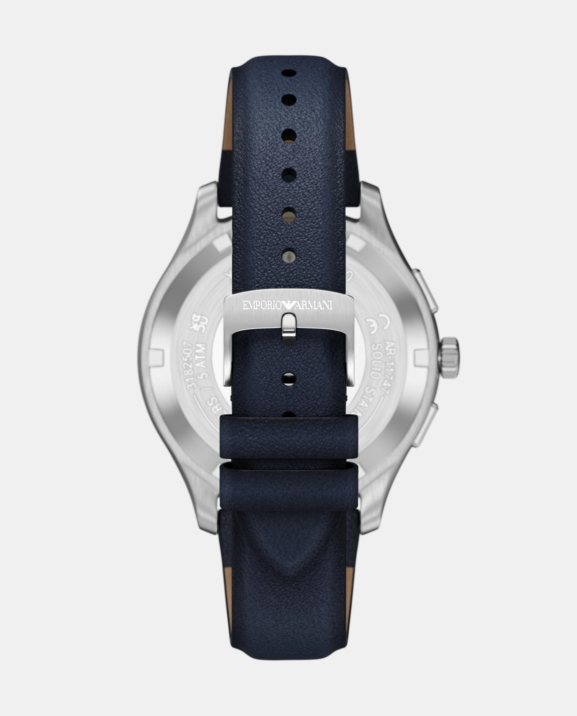 Reloj de hombre de emporio armani de piel con cronógrafo Azul Azul-2