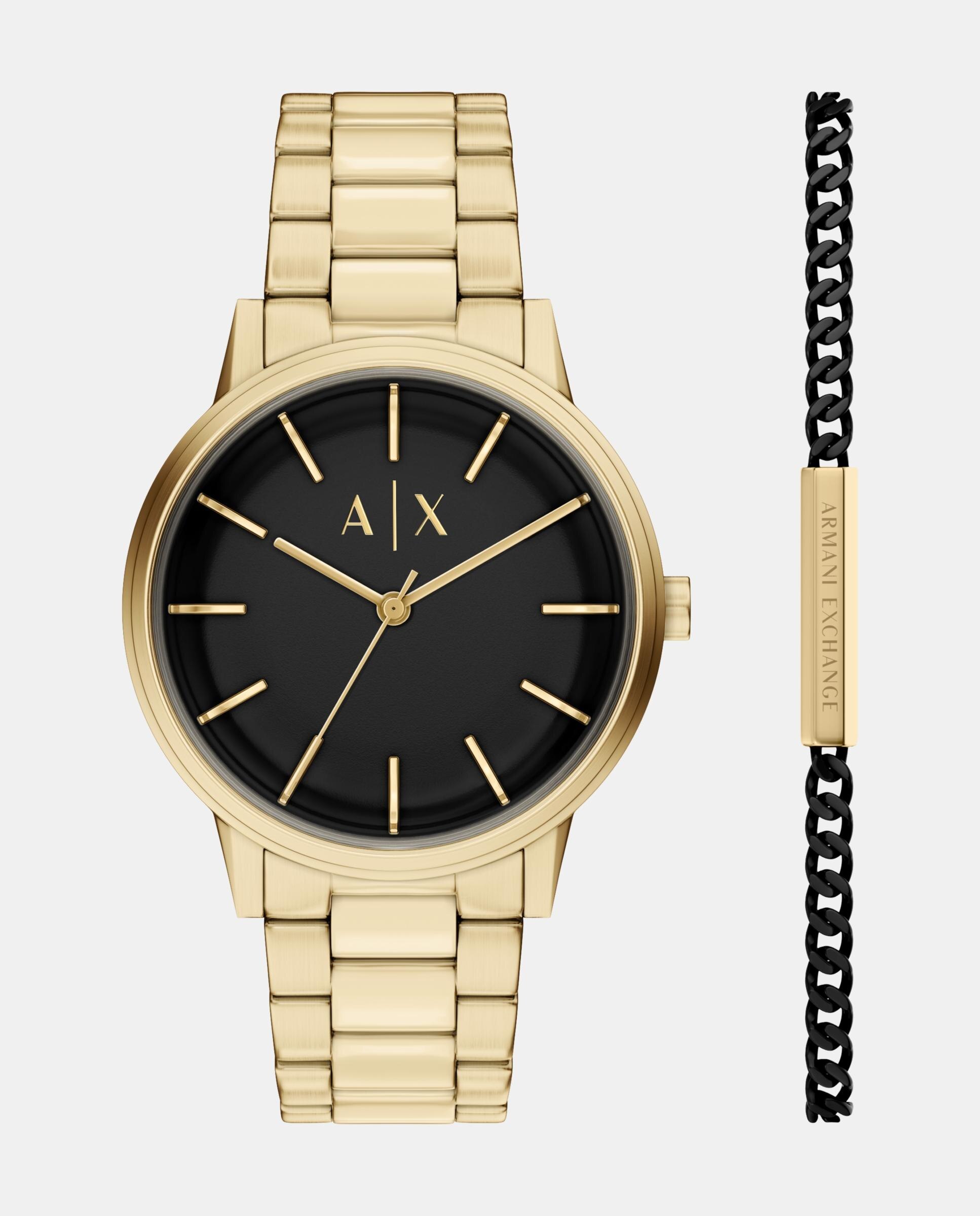 Imagen 1 de Reloj de hombre de armani exchange de acero inoxidable con tres agujas - Dorado Dorado