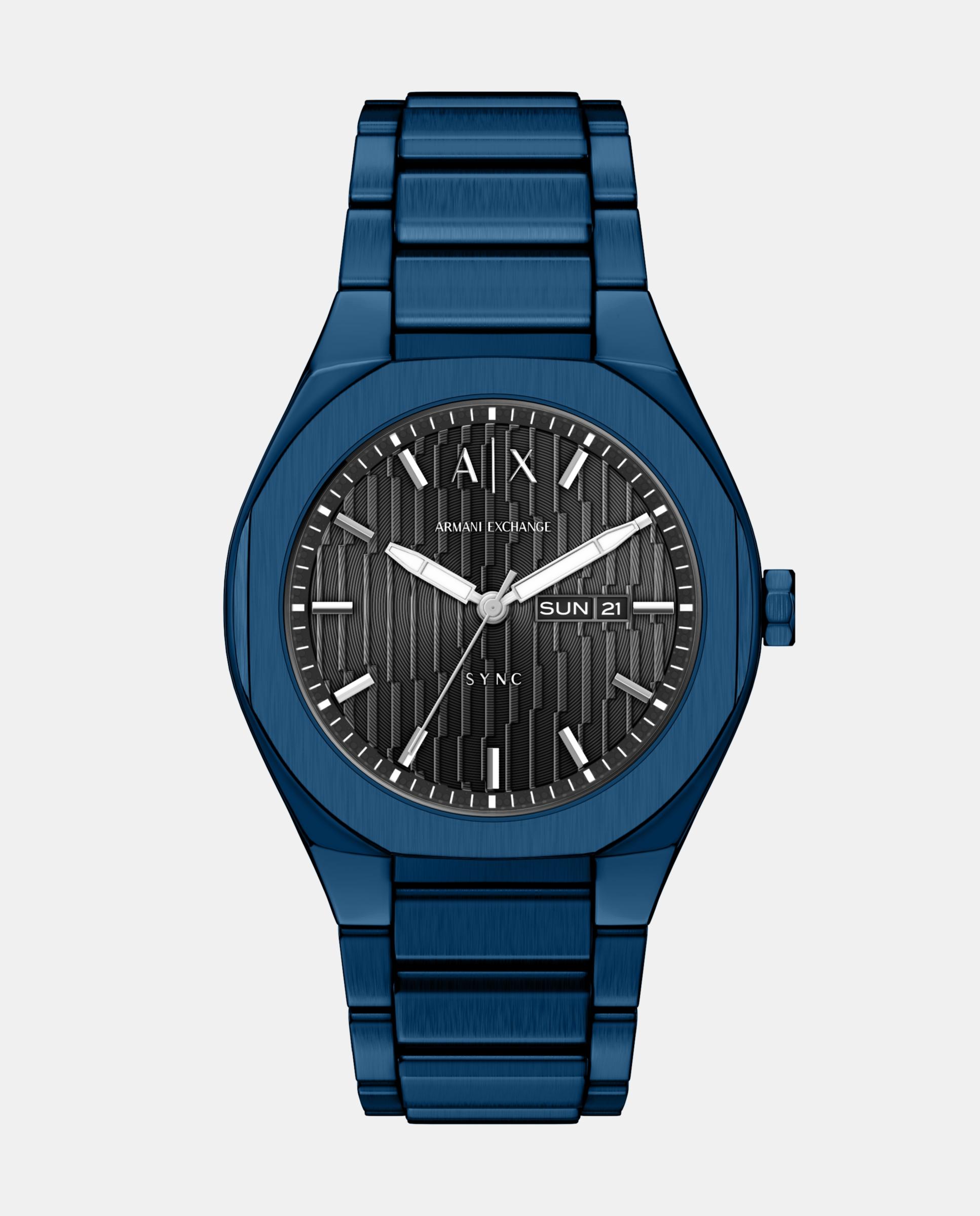 Reloj de hombre de armani exchange de acero inoxidable con tres agujas - Azul Azul-1