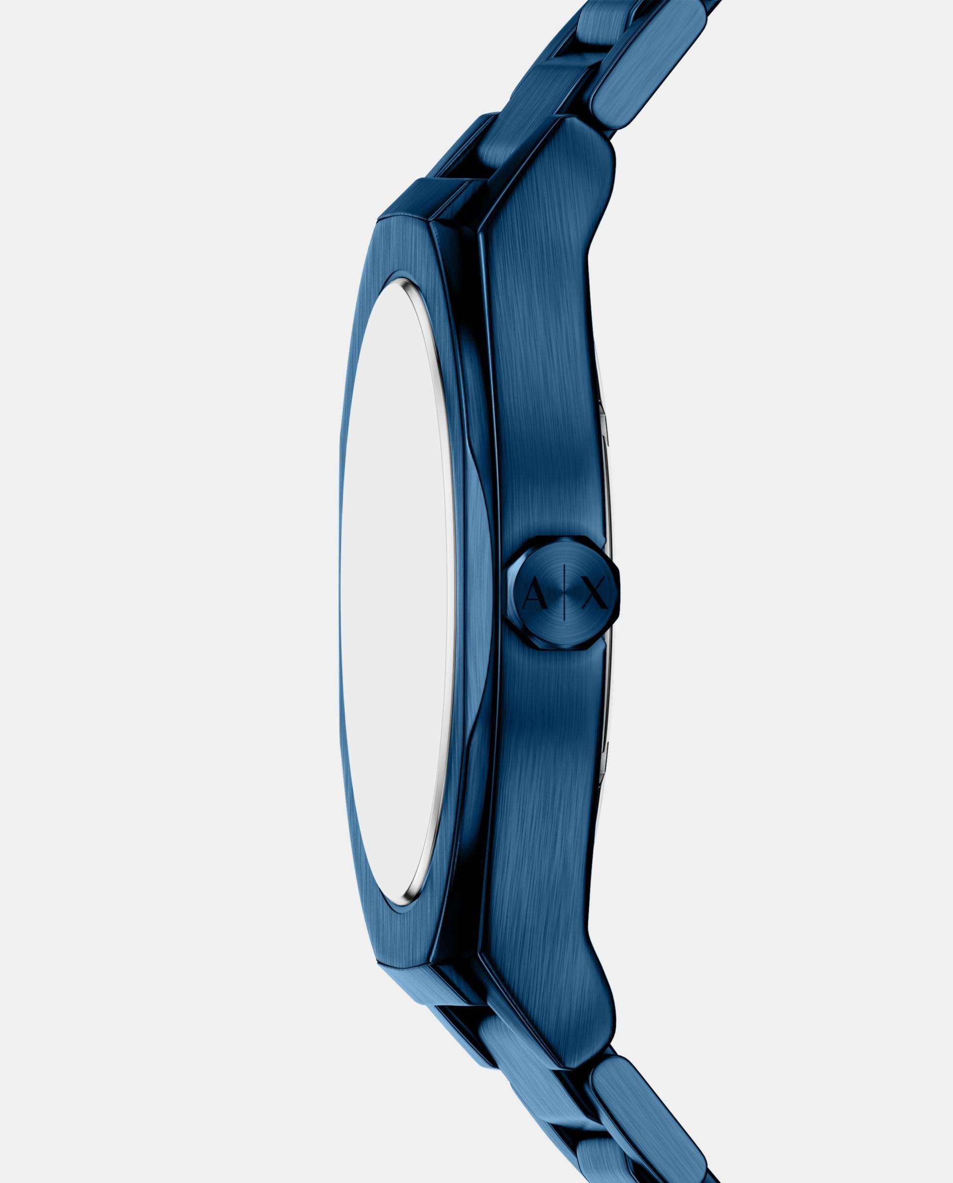 Reloj de hombre de armani exchange de acero inoxidable con tres agujas - Azul Azul-3