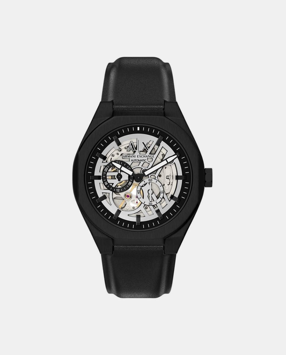Reloj de hombre automático sync de armani exchange de piel - Negro Negro-1