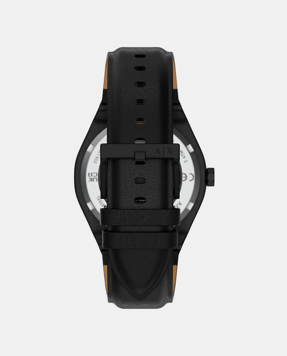 Reloj de hombre automático sync de armani exchange de piel - Negro Negro-2