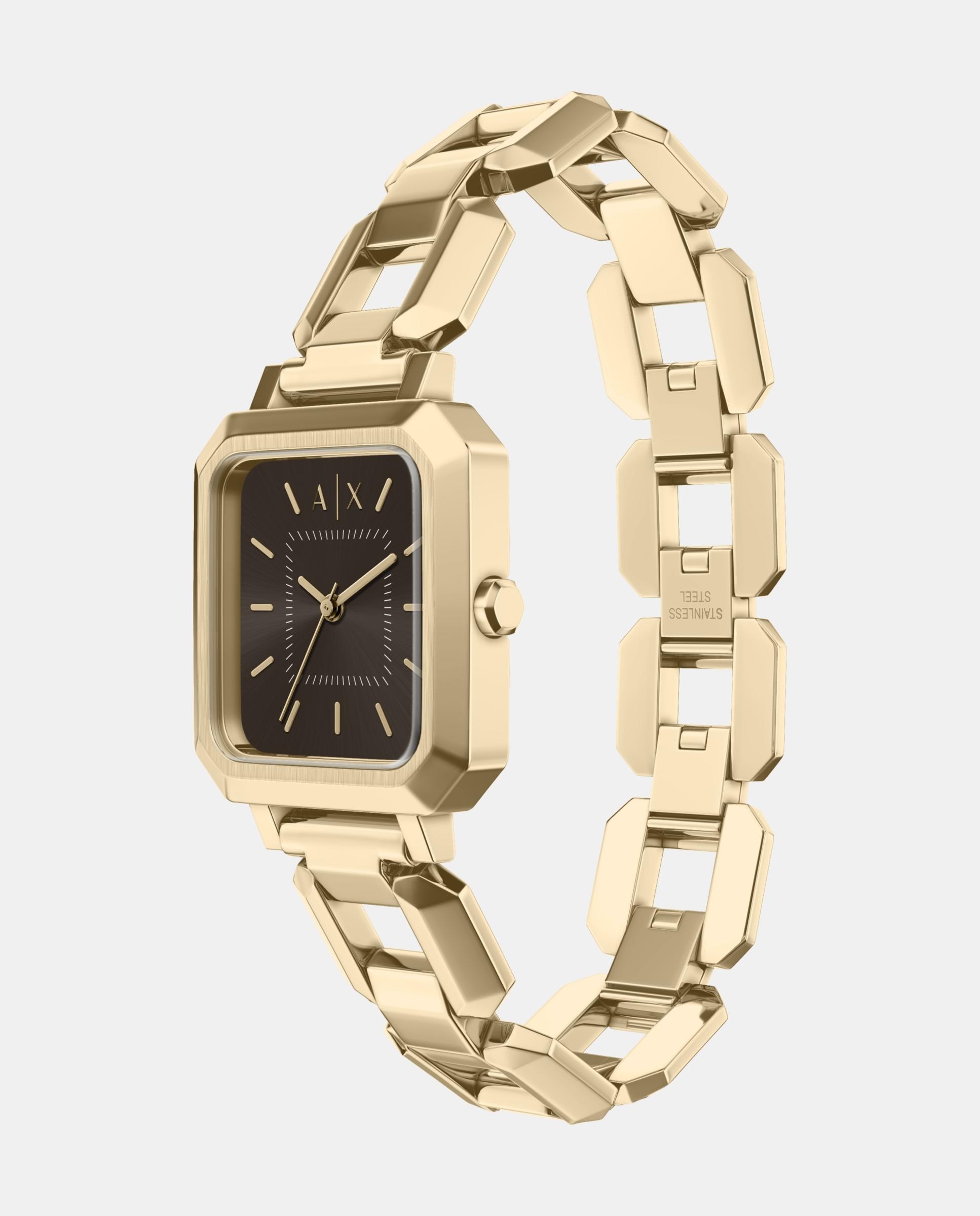 Reloj de mujer de armani exchange de acero inoxidable con tres agujas - Dorado Dorado-4