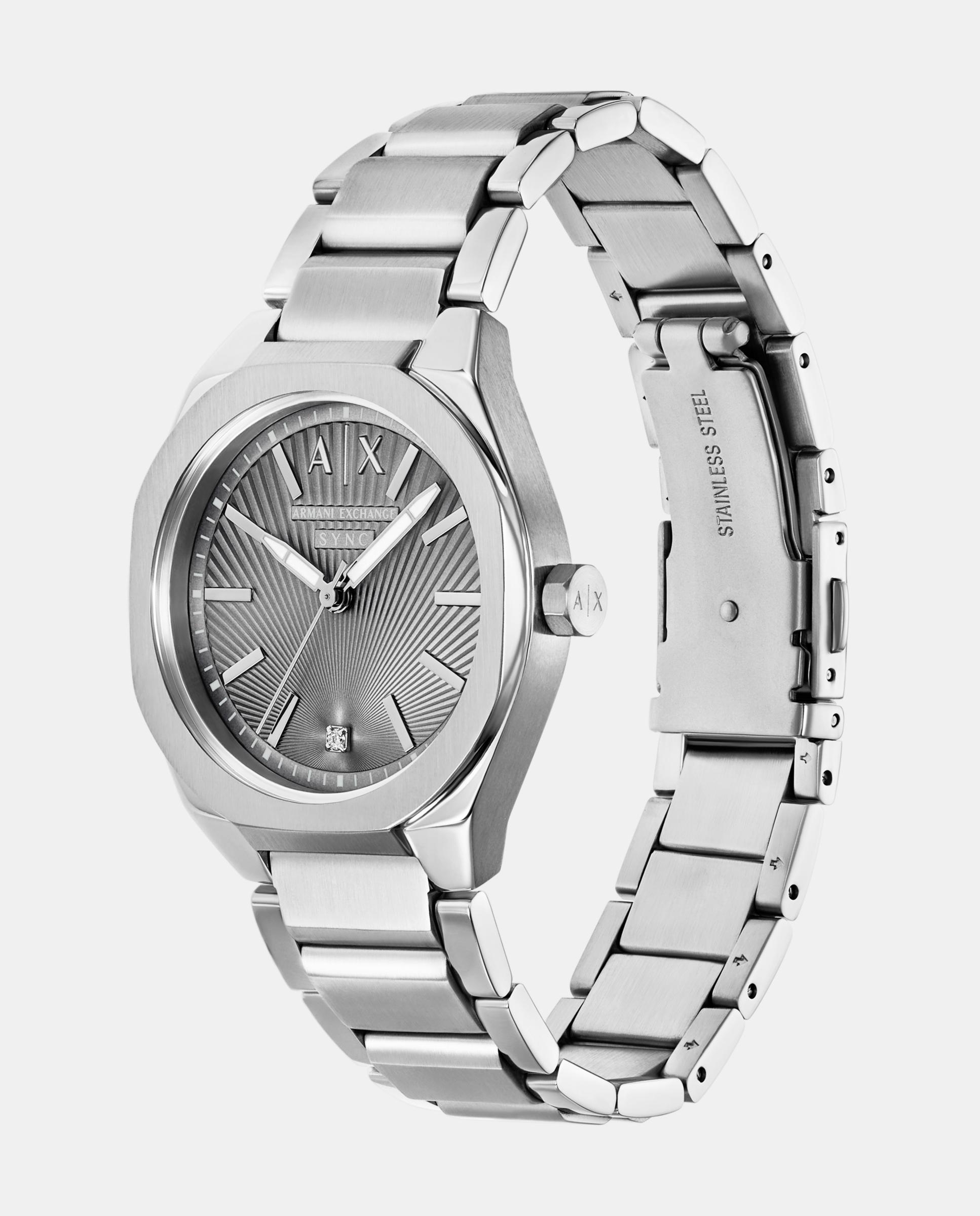 Reloj de mujer de armani exchange de acero inoxidable con tres agujas - Plateado Plateado-4
