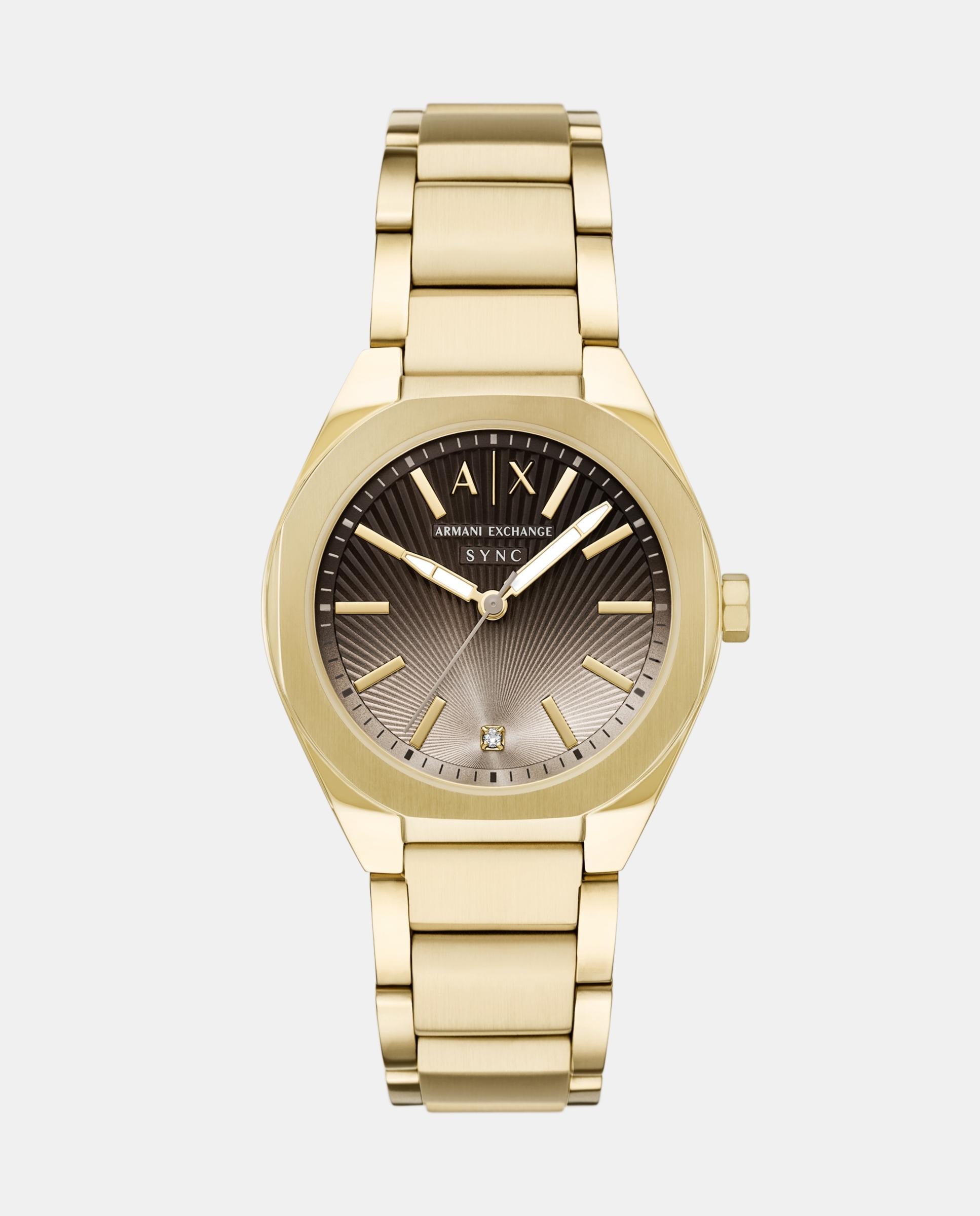 Reloj de mujer de armani exchange de acero inoxidable con tres agujas - Dorado Dorado-1