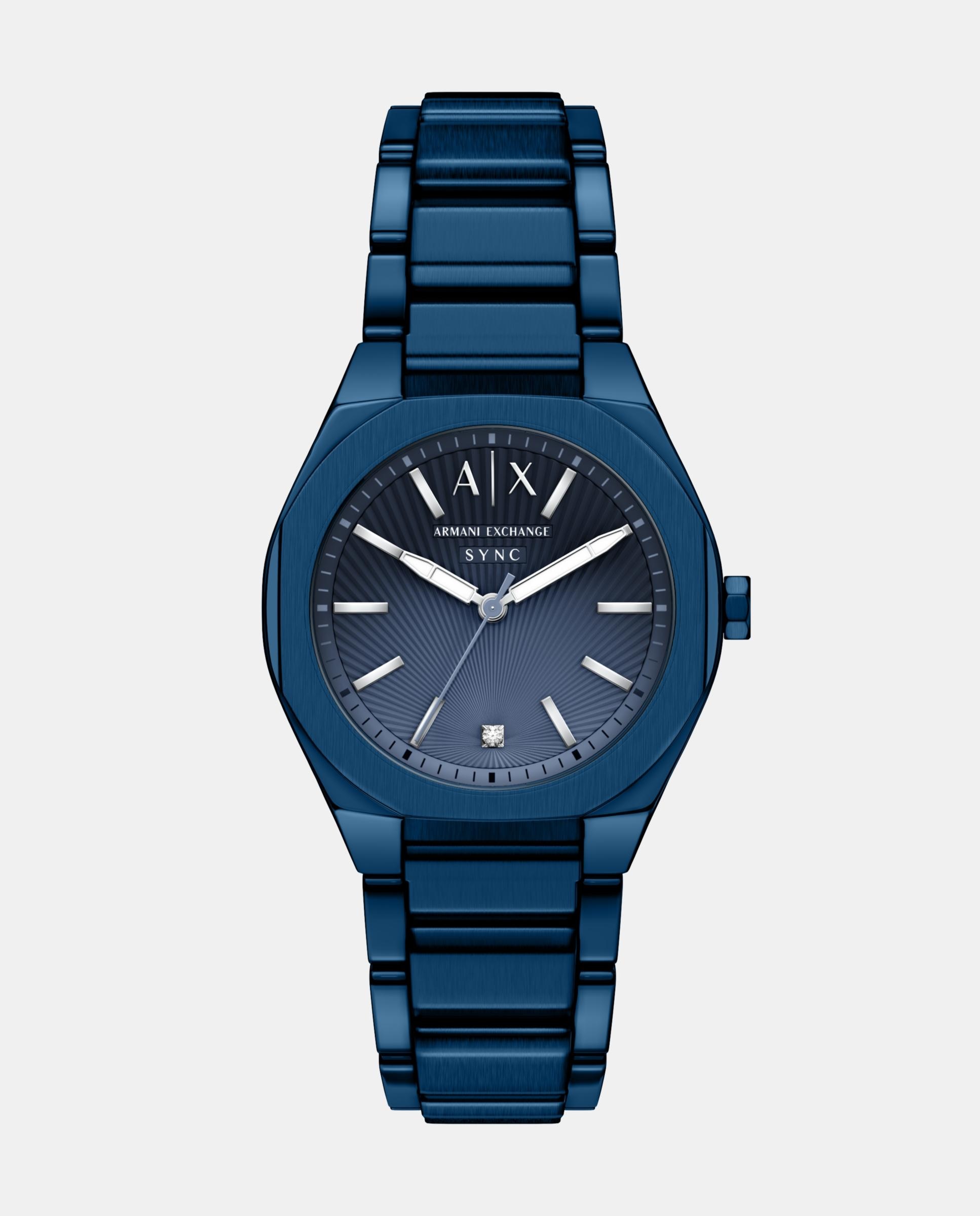 Reloj de mujer de armani exchange de acero inoxidable con tres agujas - Azul Azul-1