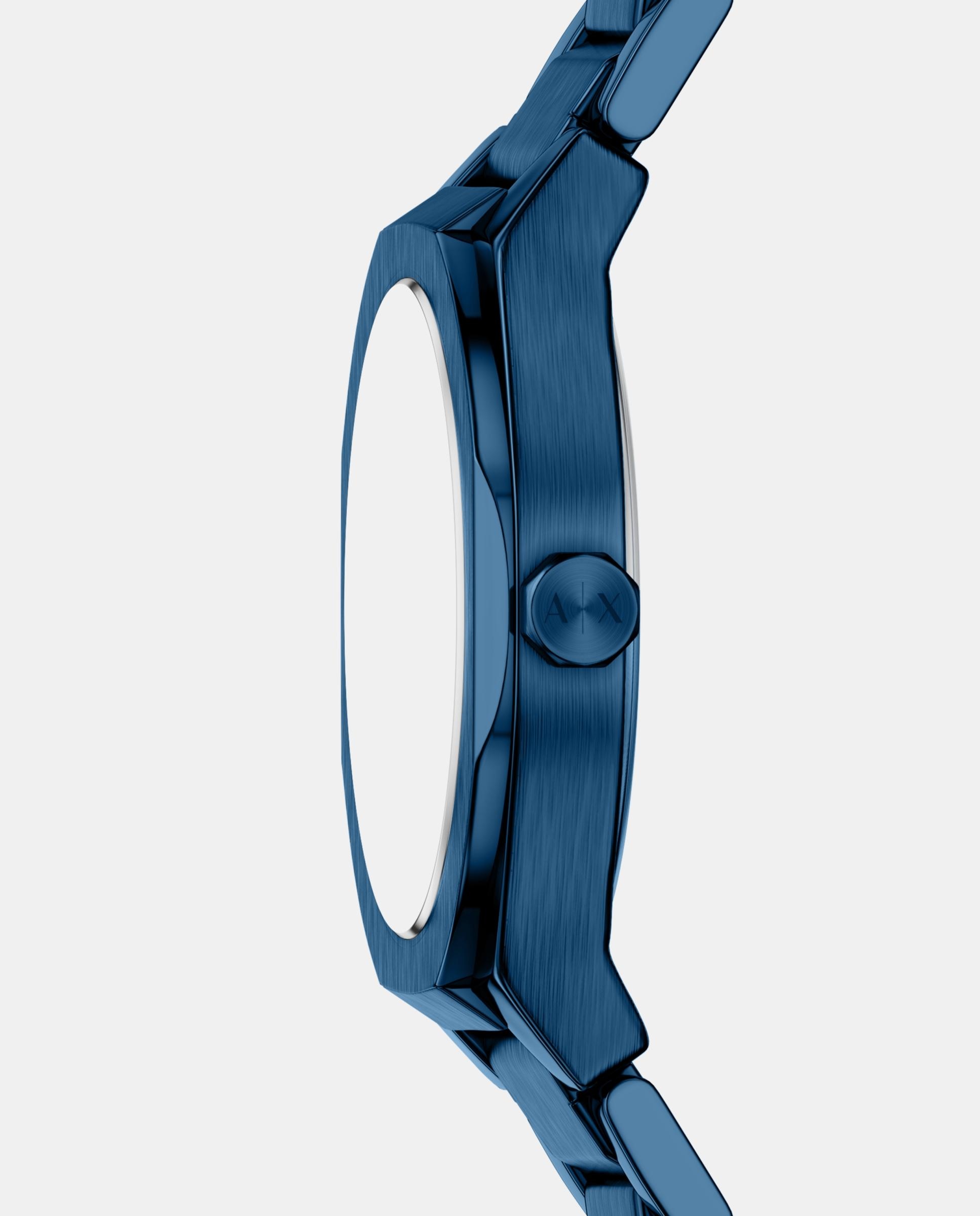 Reloj de mujer de armani exchange de acero inoxidable con tres agujas - Azul Azul-3