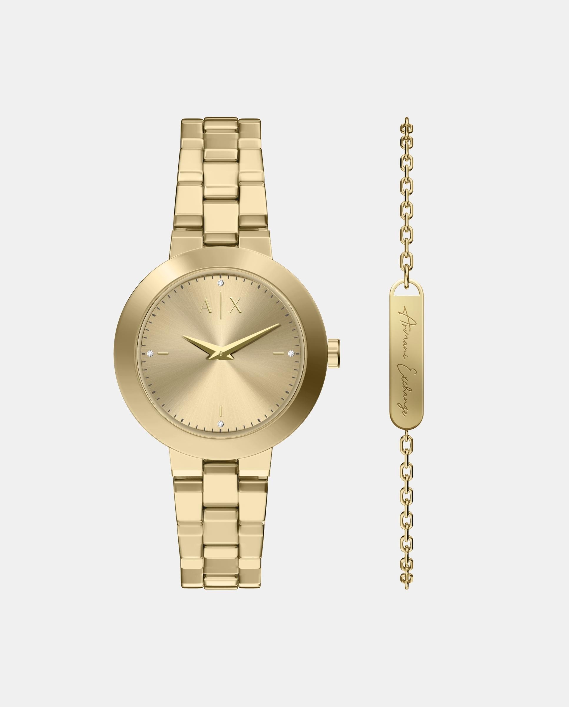 Reloj de mujer ax7177set de acero inoxidable - Armani Exchange - Dorado Dorado-1