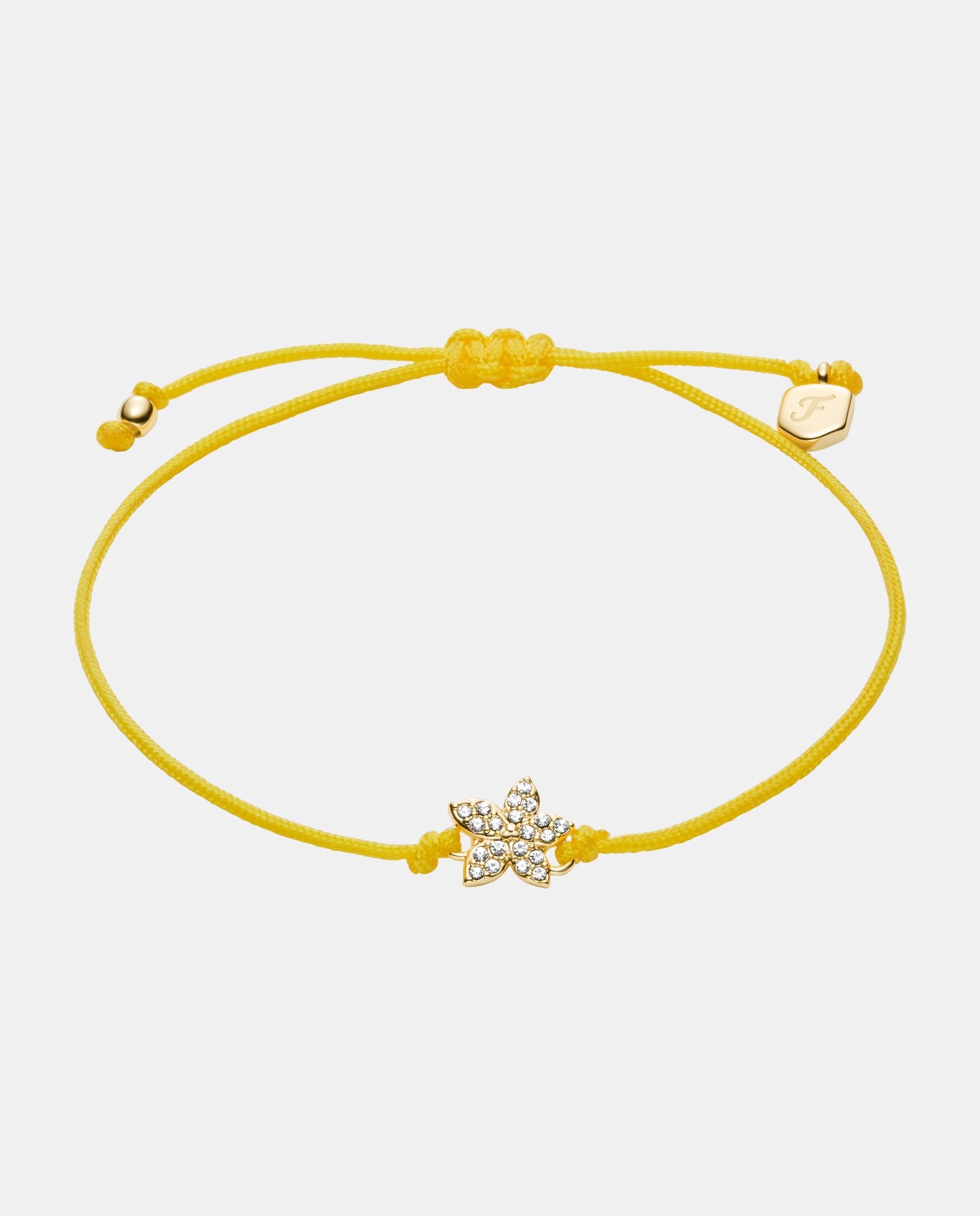 Pulsera sutton mini moments de latón con flor de cristales - Fossil - Amarillo Amarillo-1