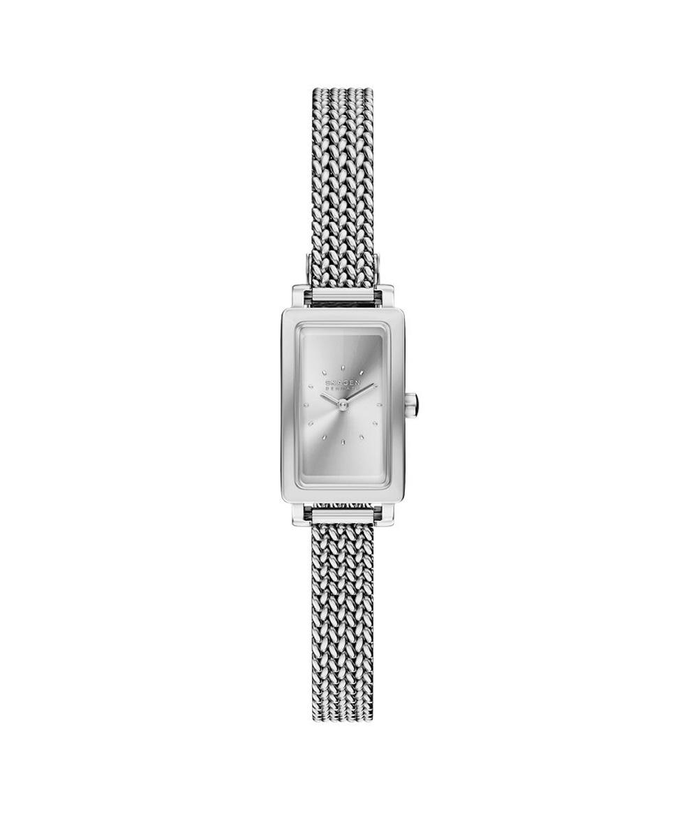 Imagen 0 de Reloj de mujer hagen micro de acero inoxidable con dos agujas Plateado