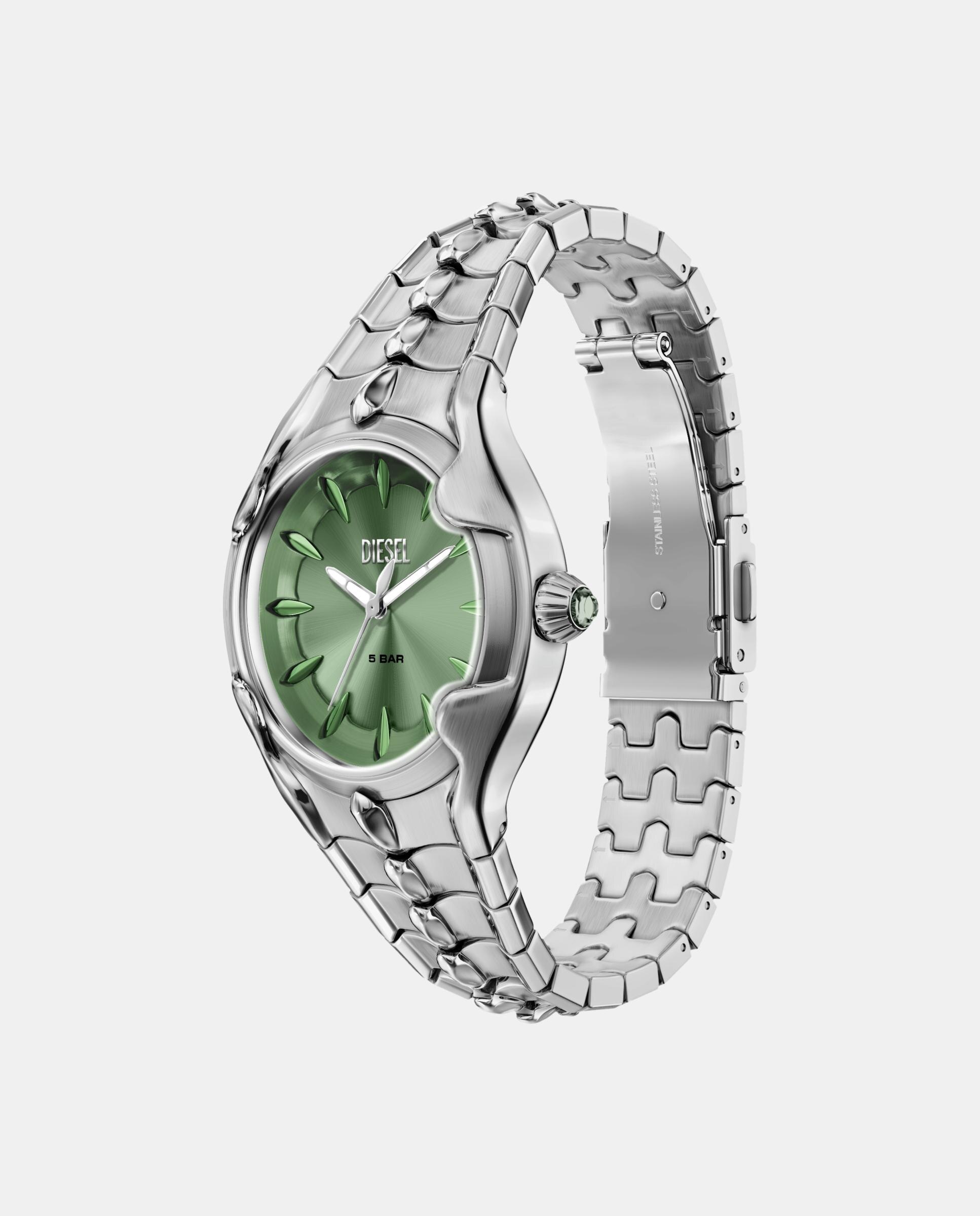 Reloj de mujer vert dz5632 de acero inoxidable con tres agujas - Diesel - Plateado Plateado-4