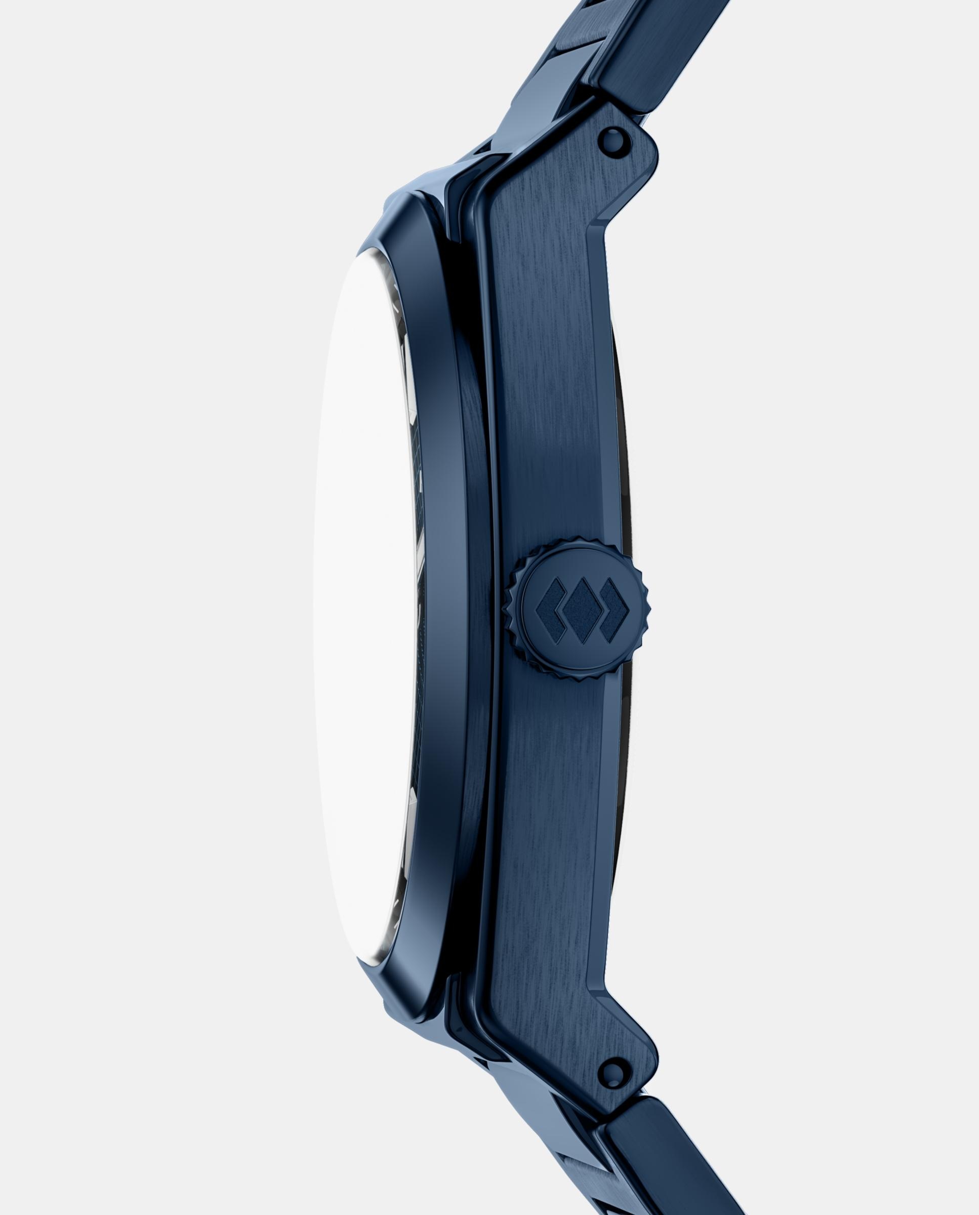 Reloj de hombre everett de acero inoxidable con tres agujas - Fossil - Azul Azul-3