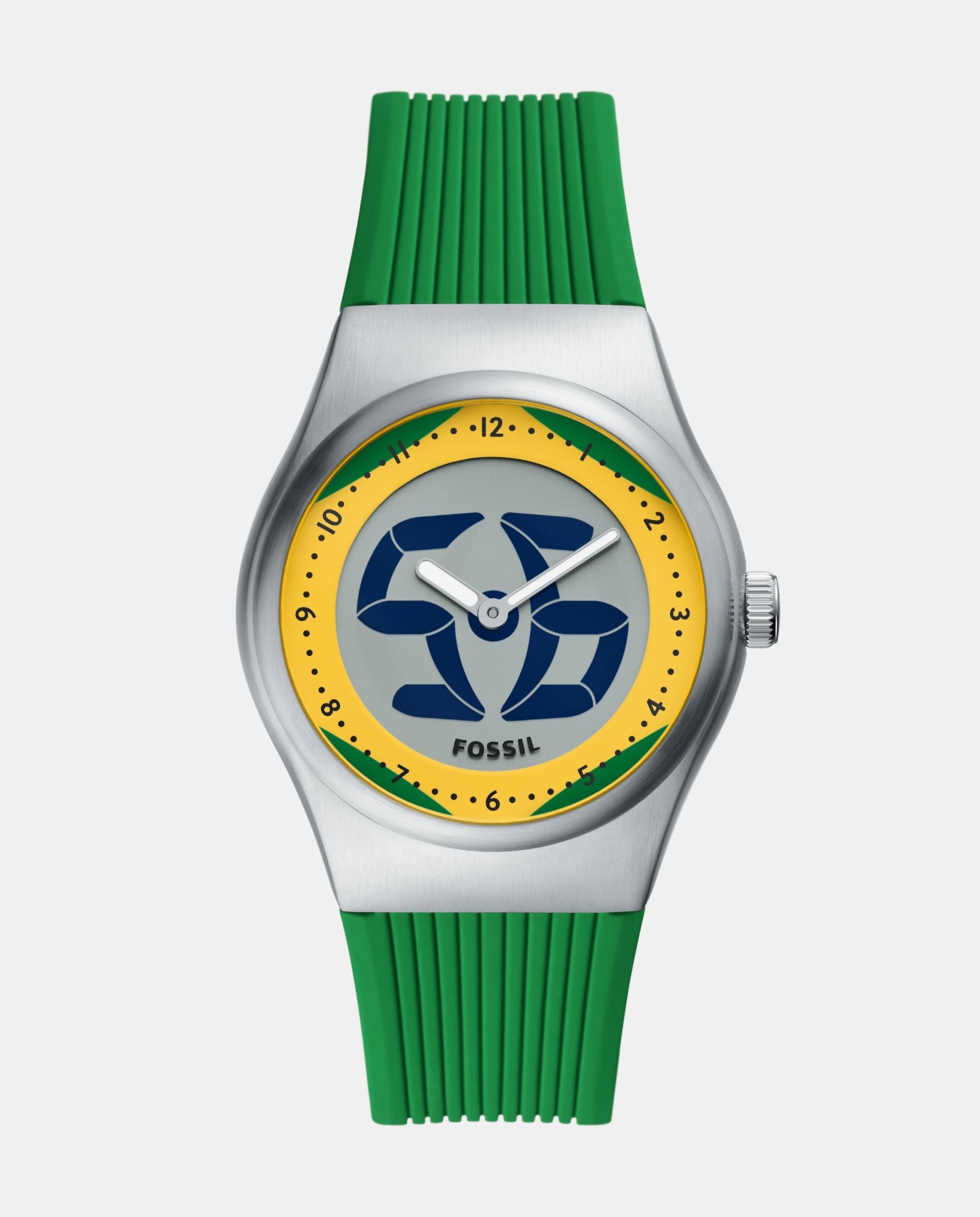 Imagen 0 de Reloj de hombre world flags big tic brasil Verde