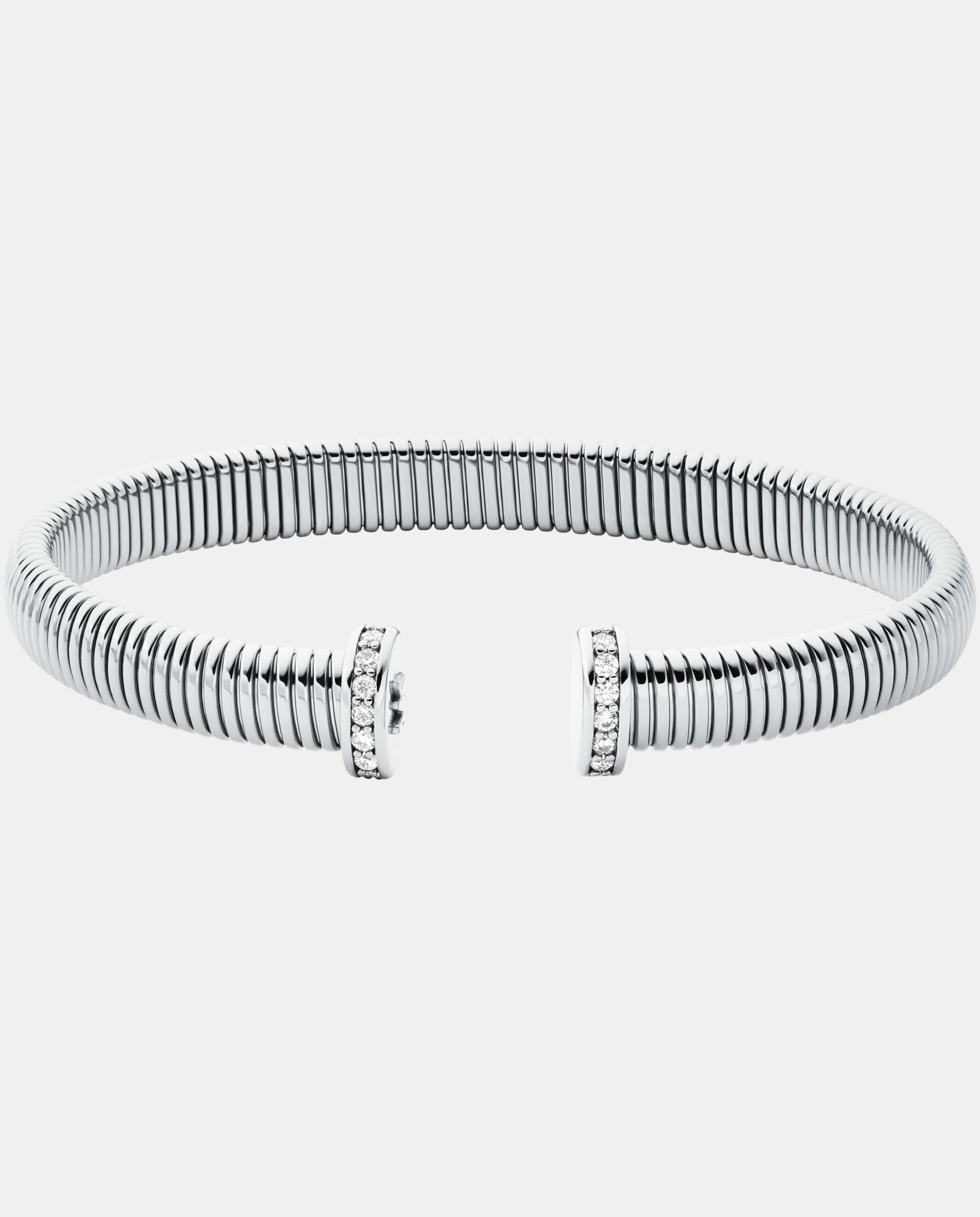 Pulsera de mujer tipo brazalete abierto flexible de cinta de michael kors - Plateado Plateado-1