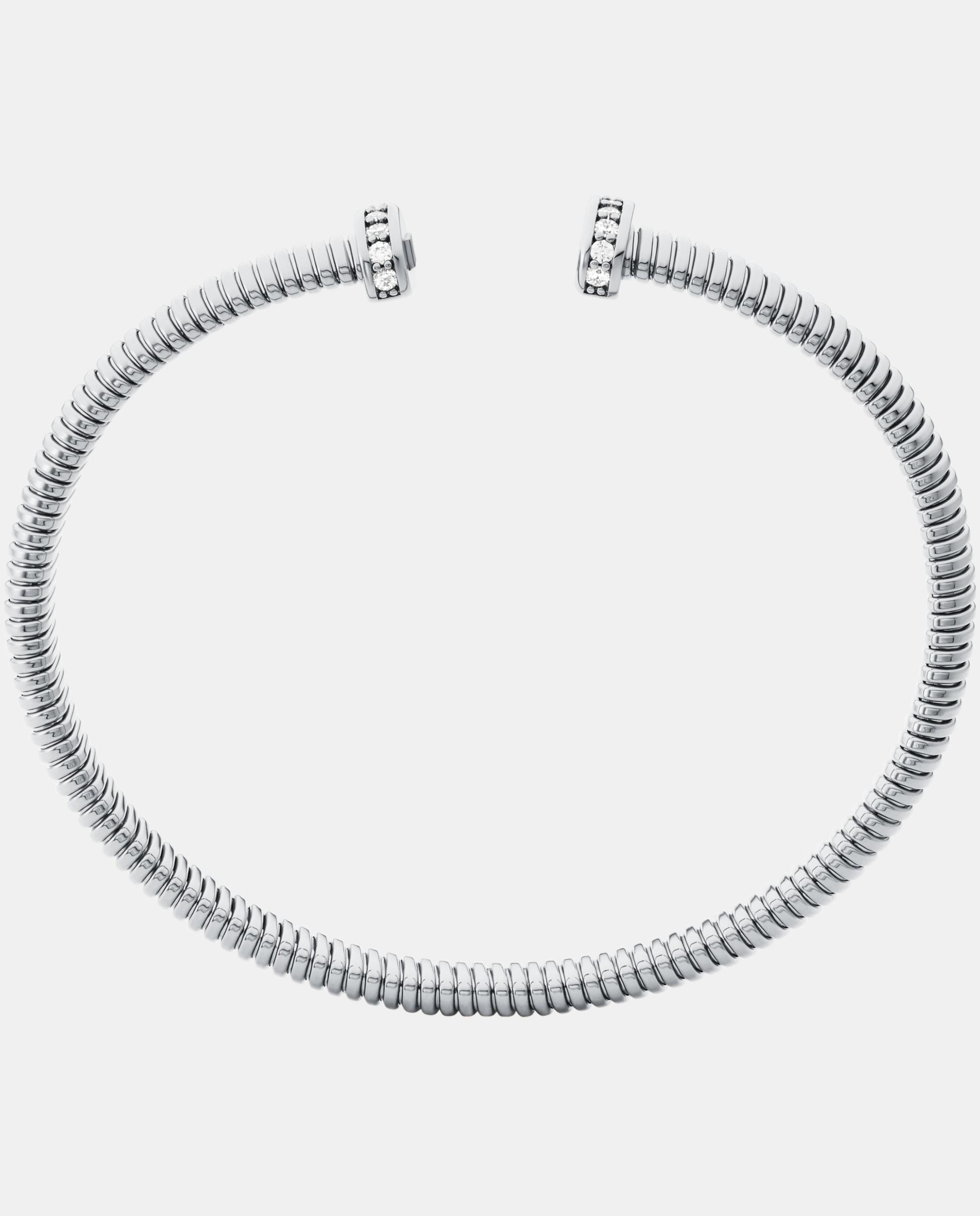 Pulsera de mujer tipo brazalete abierto flexible de cinta de michael kors - Plateado Plateado-2