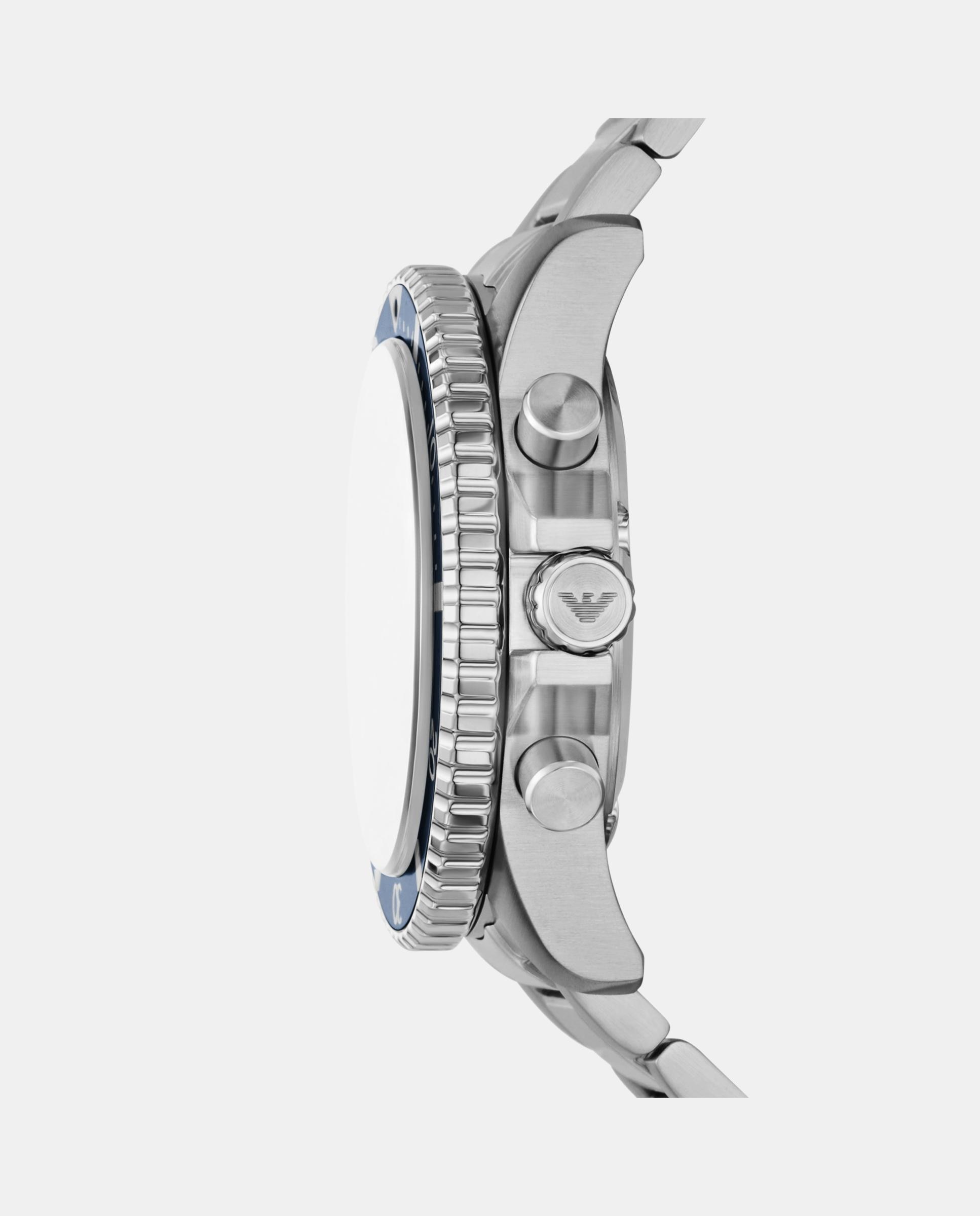 Reloj de hombre world explorer ar11798 solar con cronógrafo - Emporio Armani - Plateado Plateado-3