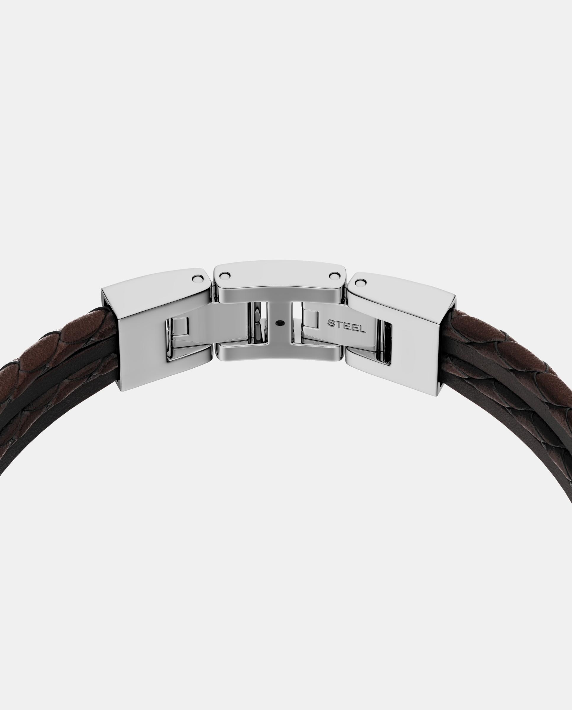 Imagen 3 de Pulsera de hombre jewelry de piel y acero inoxidable - Fossil - Marrón Marrón