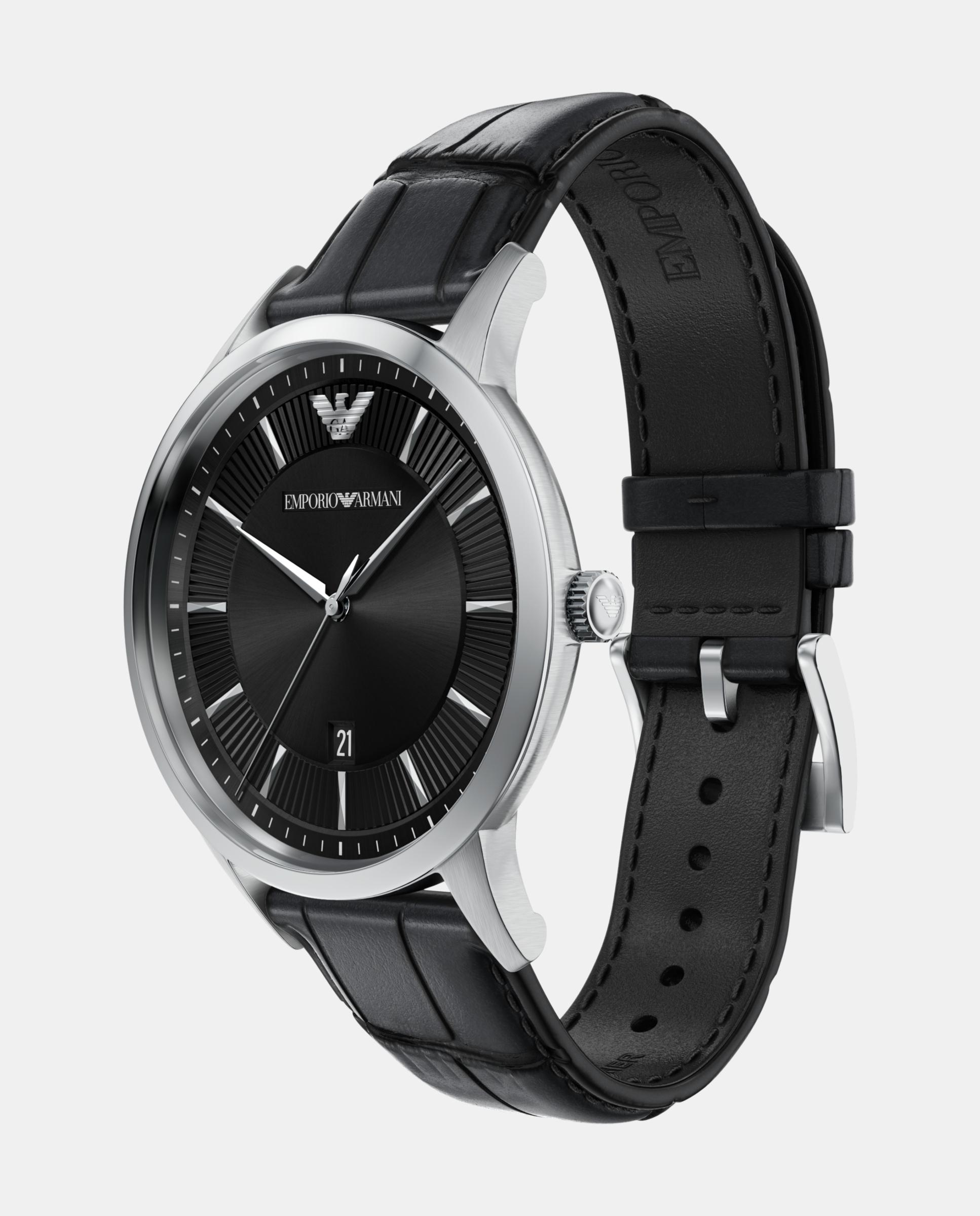 Reloj de hombre ar11826 archetipo de piel con tres agujas - Emporio Armani - Plateado Plateado-4