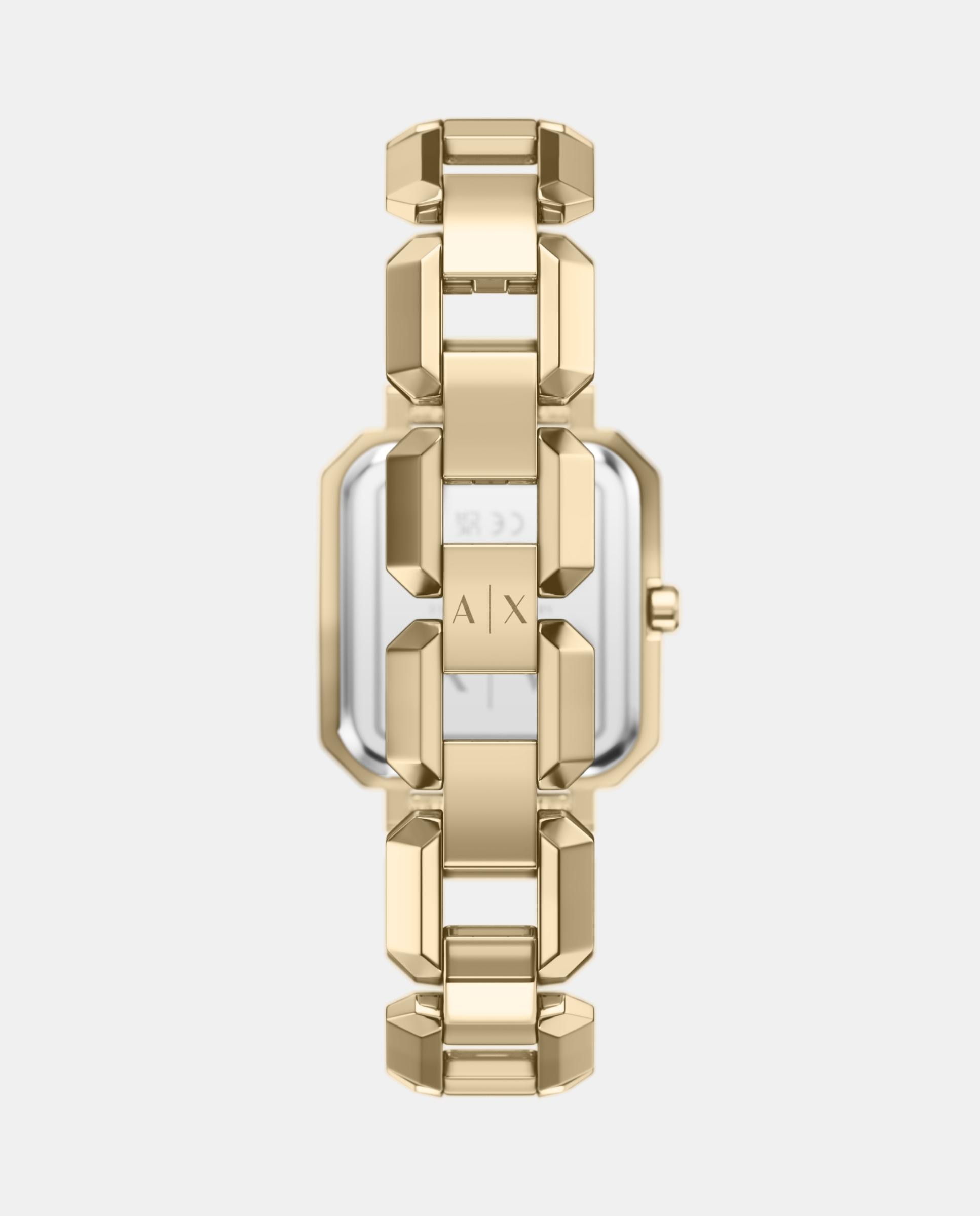 Conjunto de mujer ax7186set con collar y reloj de acero inoxidable con tres agujas - Armani Exchange - Dorado Dorado-2