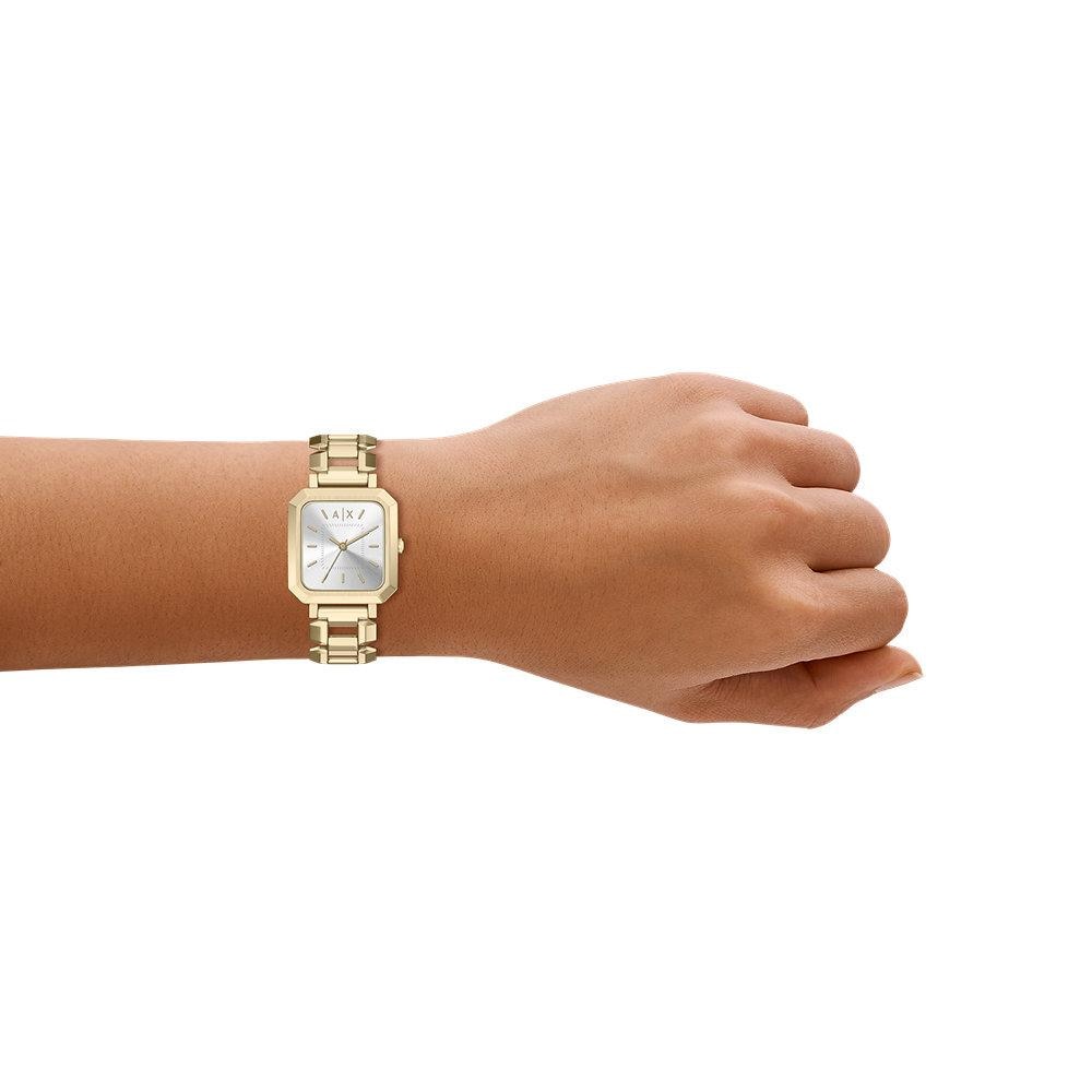Conjunto de mujer ax7186set con collar y reloj de acero inoxidable con tres agujas - Armani Exchange - Dorado Dorado-5