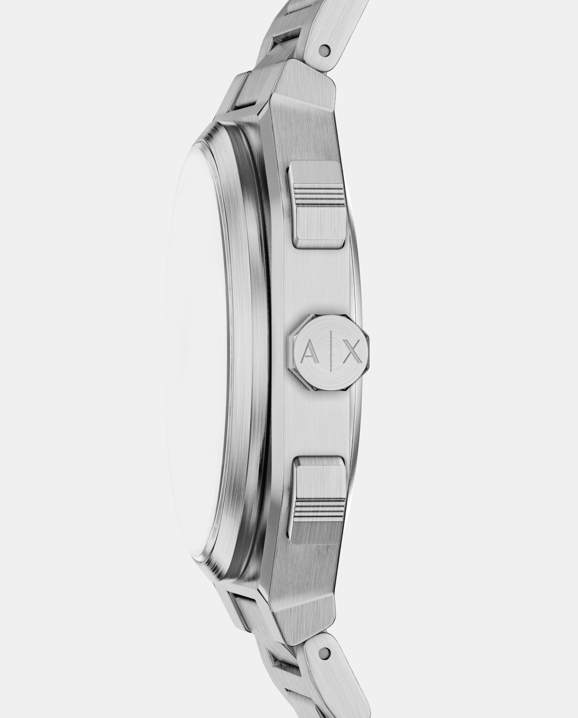 Reloj de hombre ax1476 bass dual-time de acero inoxidable - Armani Exchange - Plateado Plateado-3
